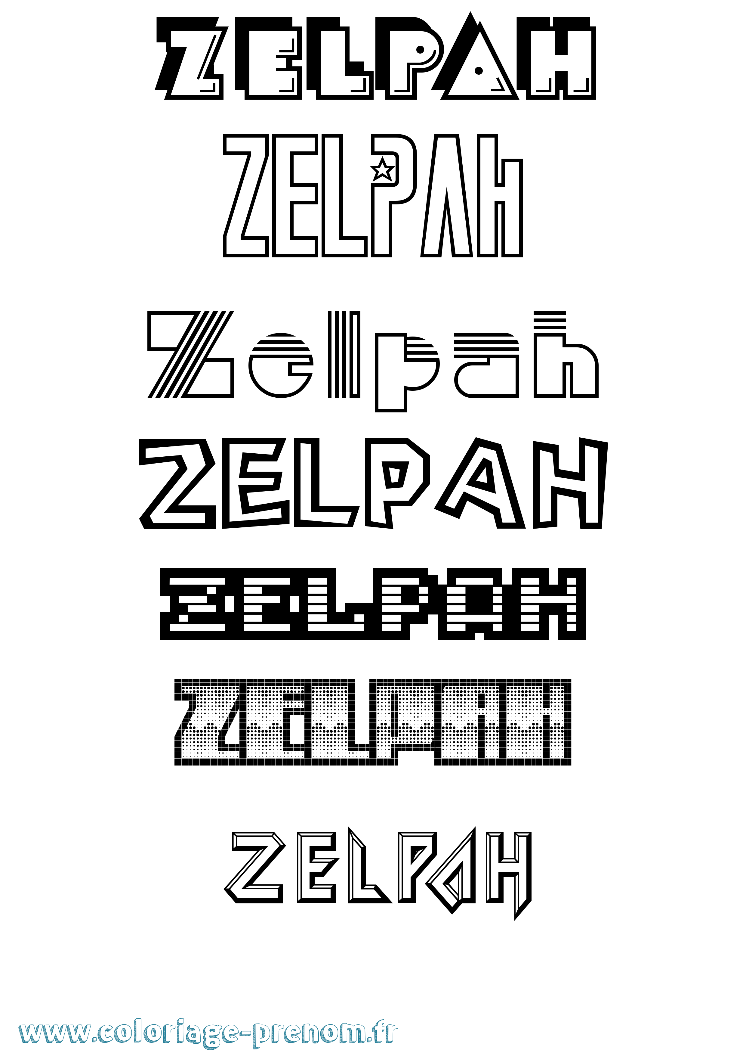 Coloriage Zelpah Jeux Vidéos Coloriage prénom Zelpah Jeux Vidéos