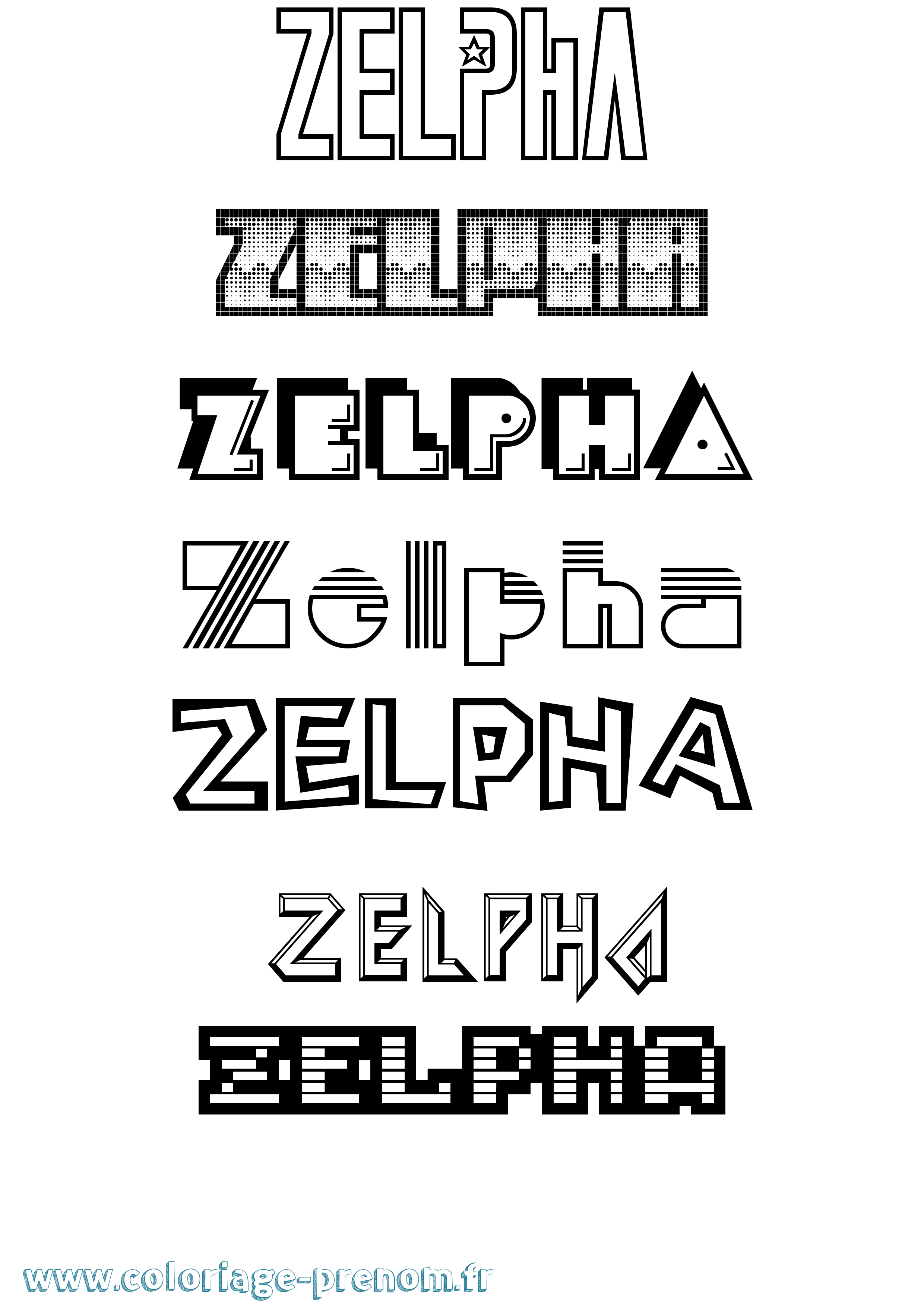 Coloriage Zelpha Jeux Vidéos Coloriage prénom Zelpha Jeux Vidéos