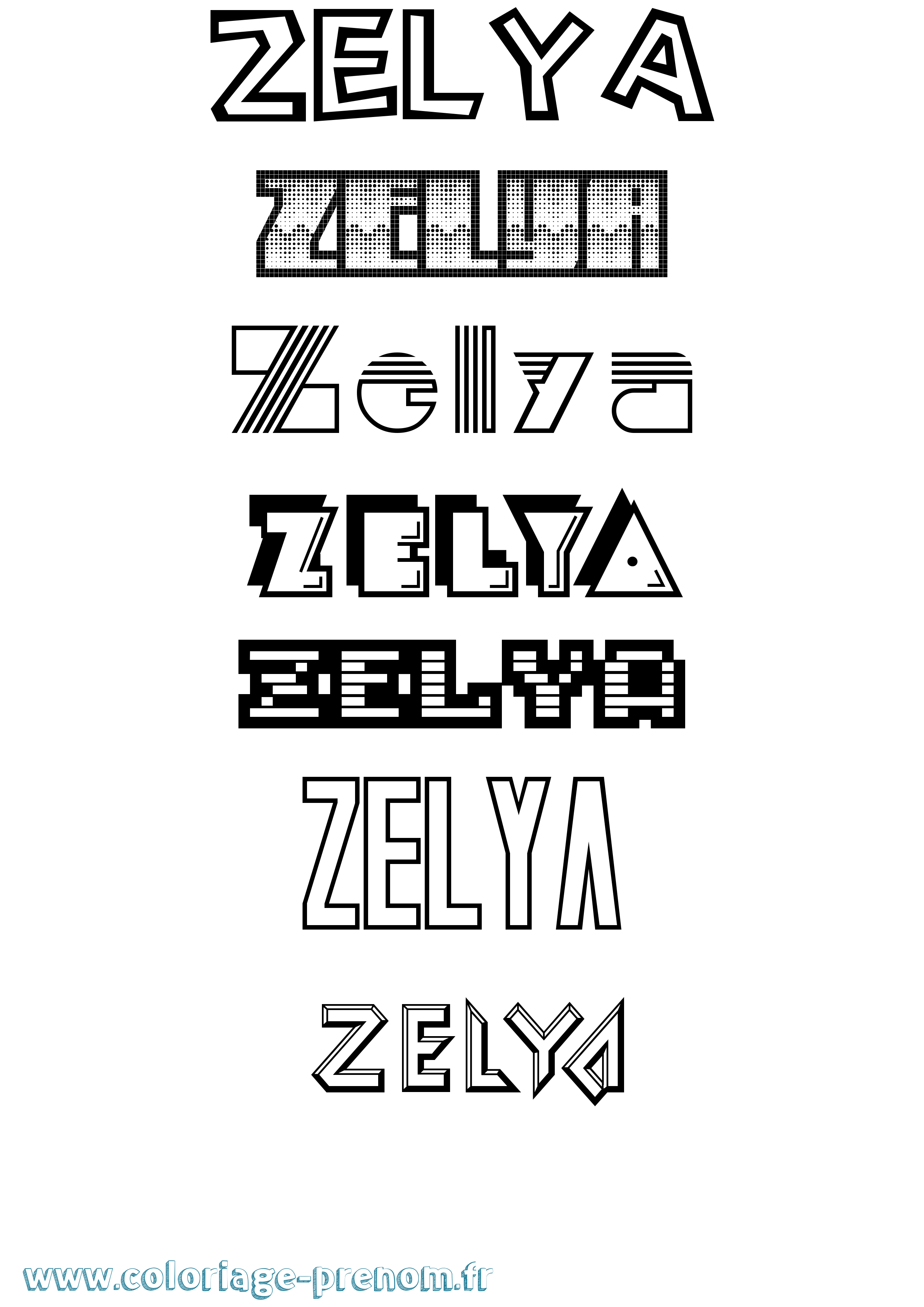 Coloriage Zelya Jeux Vidéos Coloriage prénom Zelya Jeux Vidéos