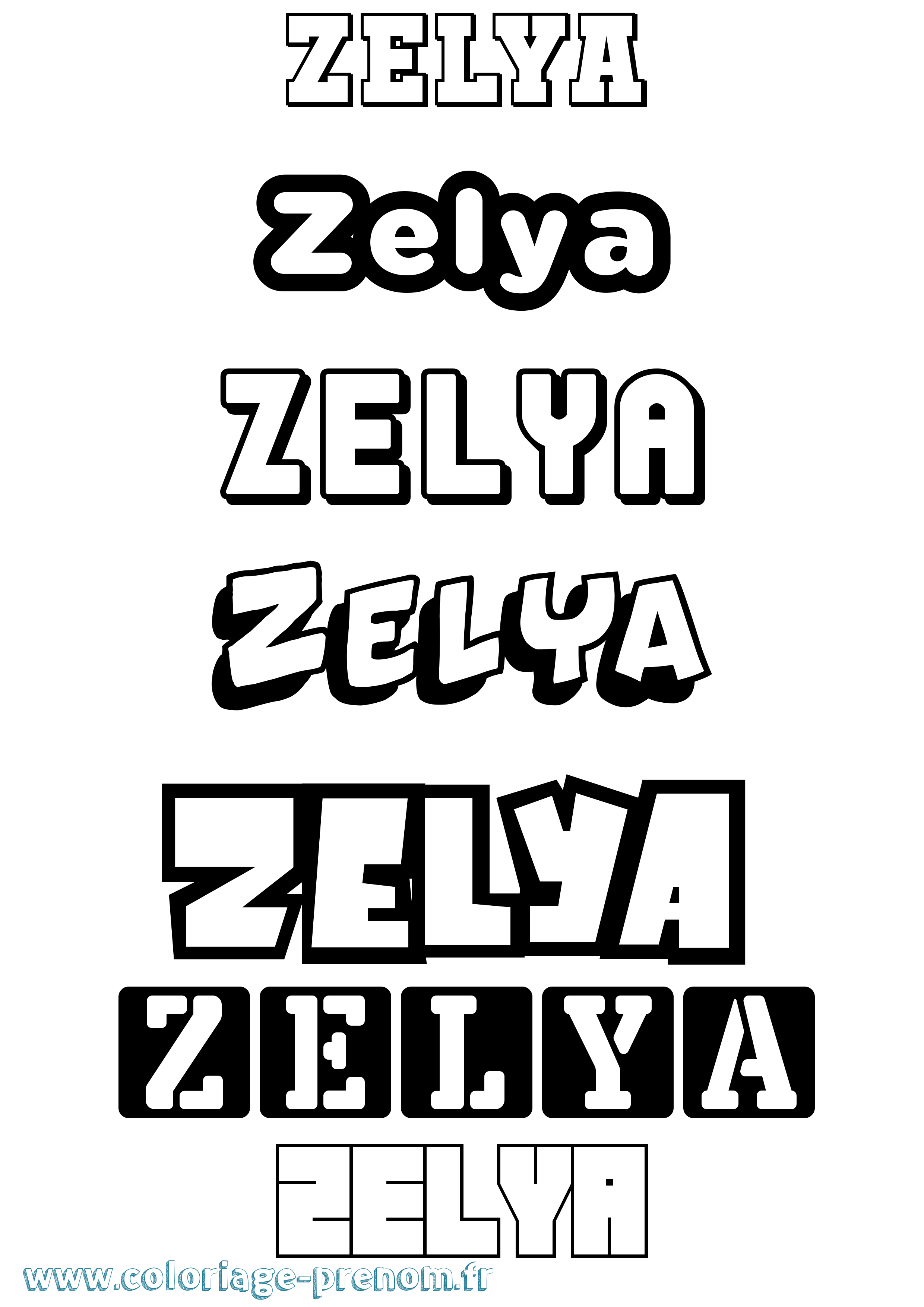 Coloriage Zelya Simple Coloriage prénom Zelya Simple