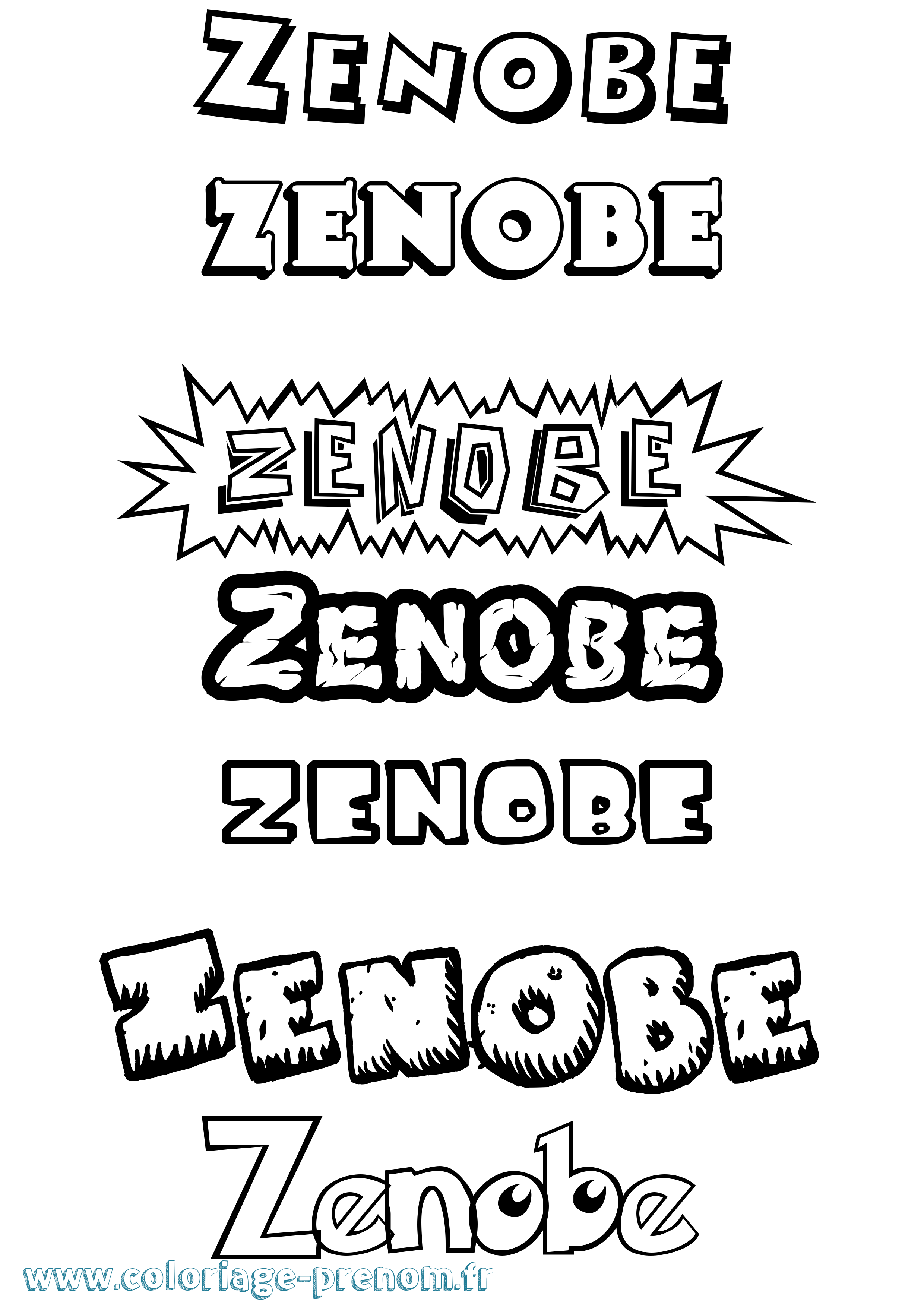Coloriage Zenobe Dessin Animé Coloriage prénom Zenobe Dessin Animé