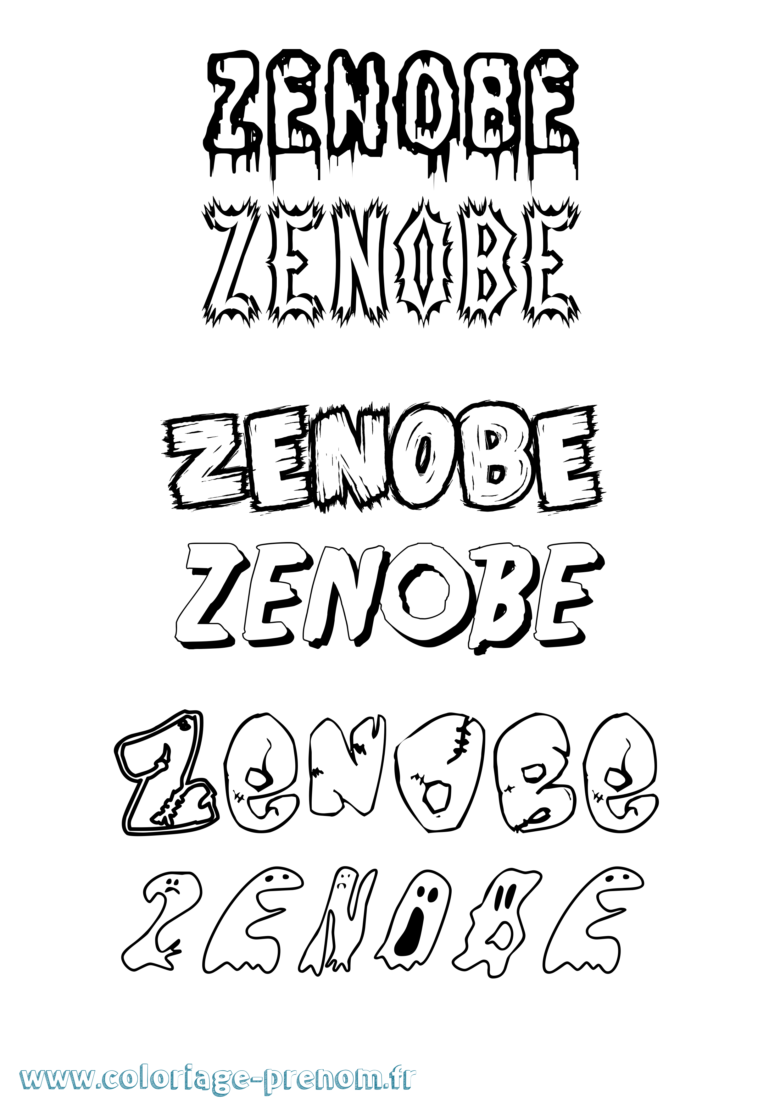 Coloriage Zenobe Frisson Coloriage prénom Zenobe Frisson