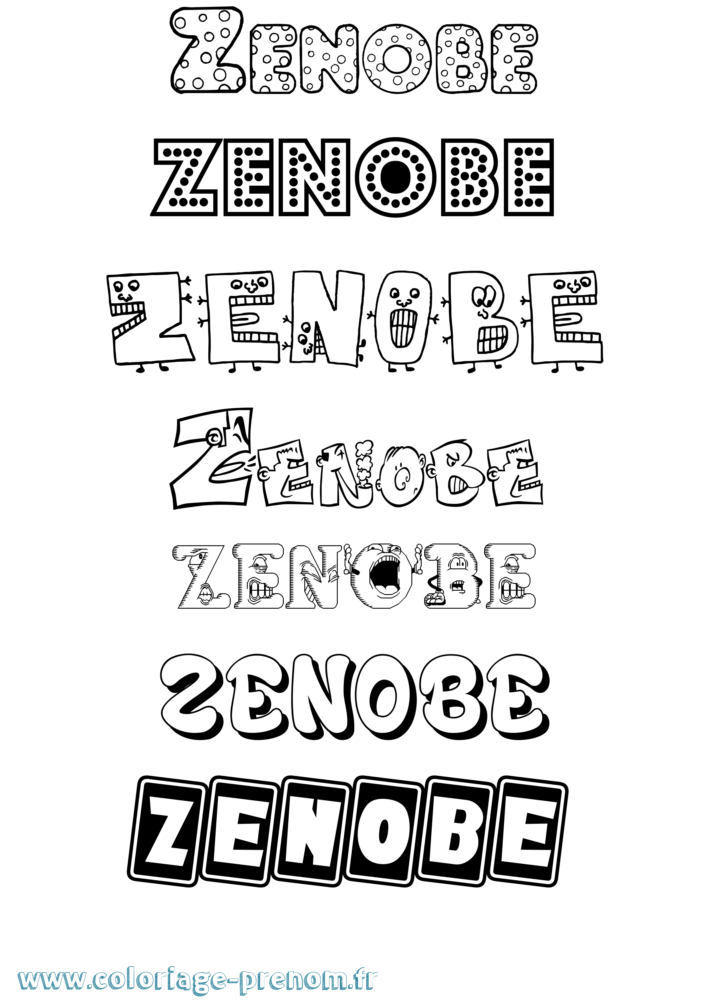 Coloriage Zenobe Fun Coloriage prénom Zenobe Fun