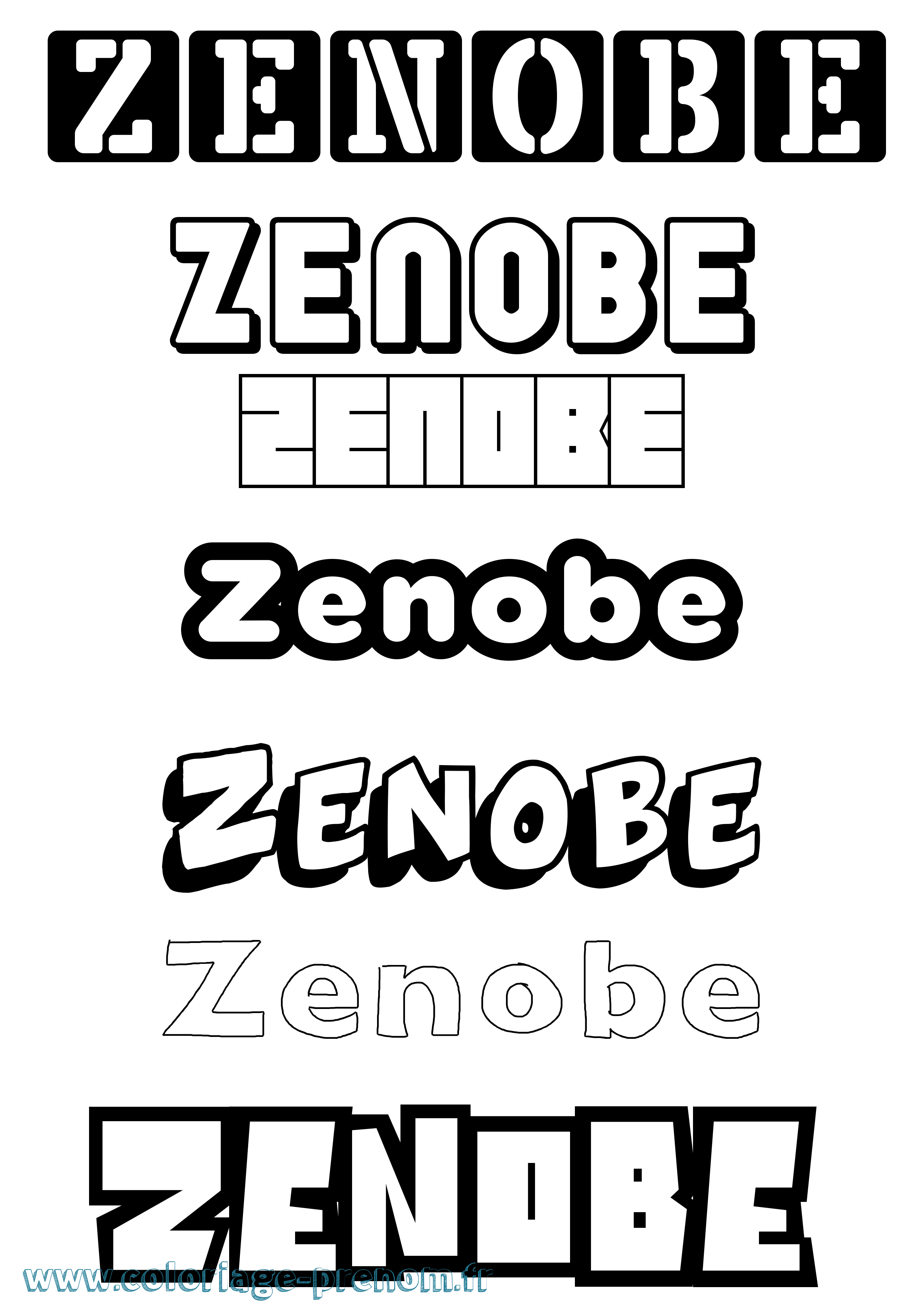 Coloriage Zenobe Simple Coloriage prénom Zenobe Simple