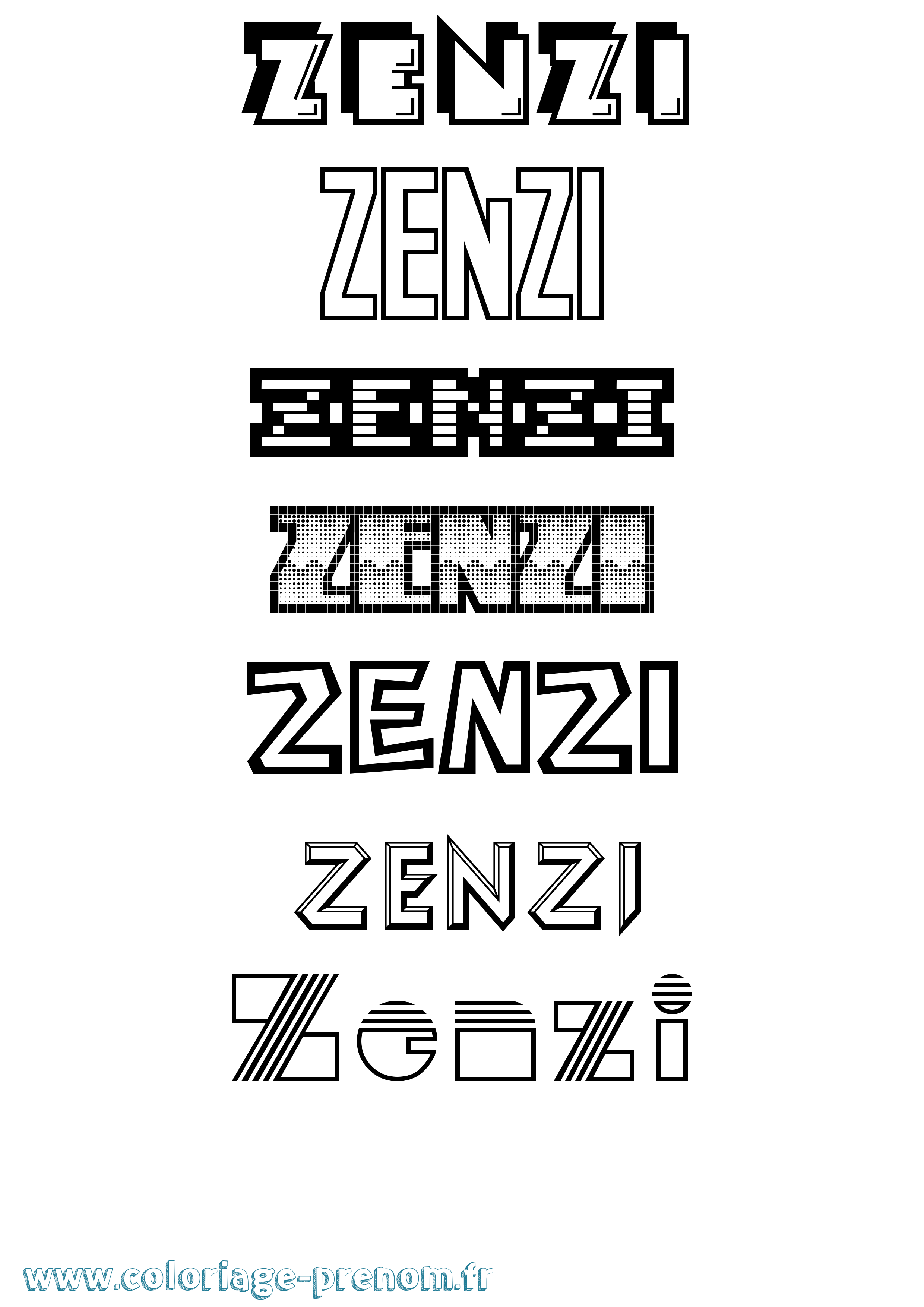 Coloriage Zenzi Jeux Vidéos Coloriage prénom Zenzi Jeux Vidéos