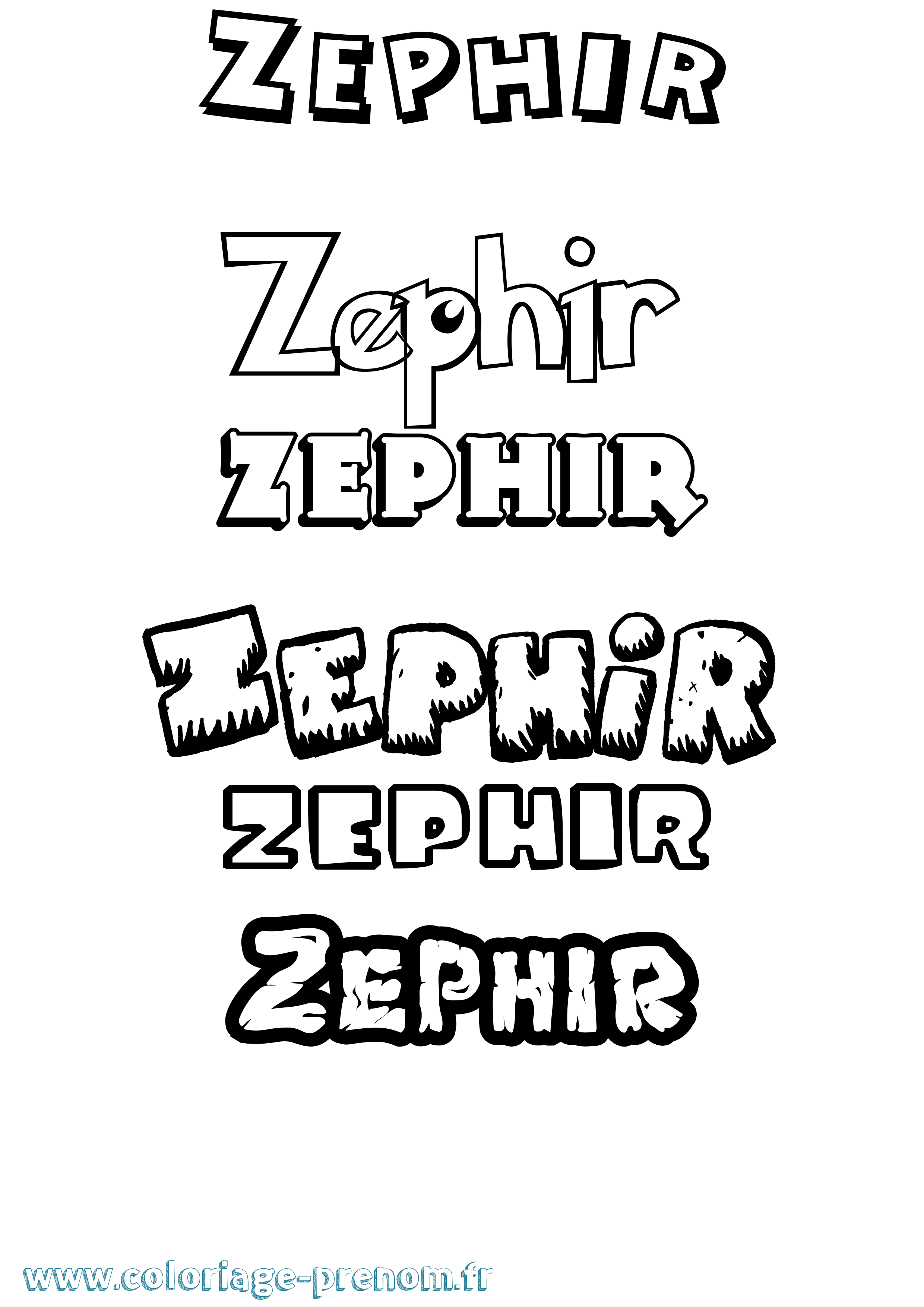 Coloriage Zephir Dessin Animé Coloriage prénom Zephir Dessin Animé