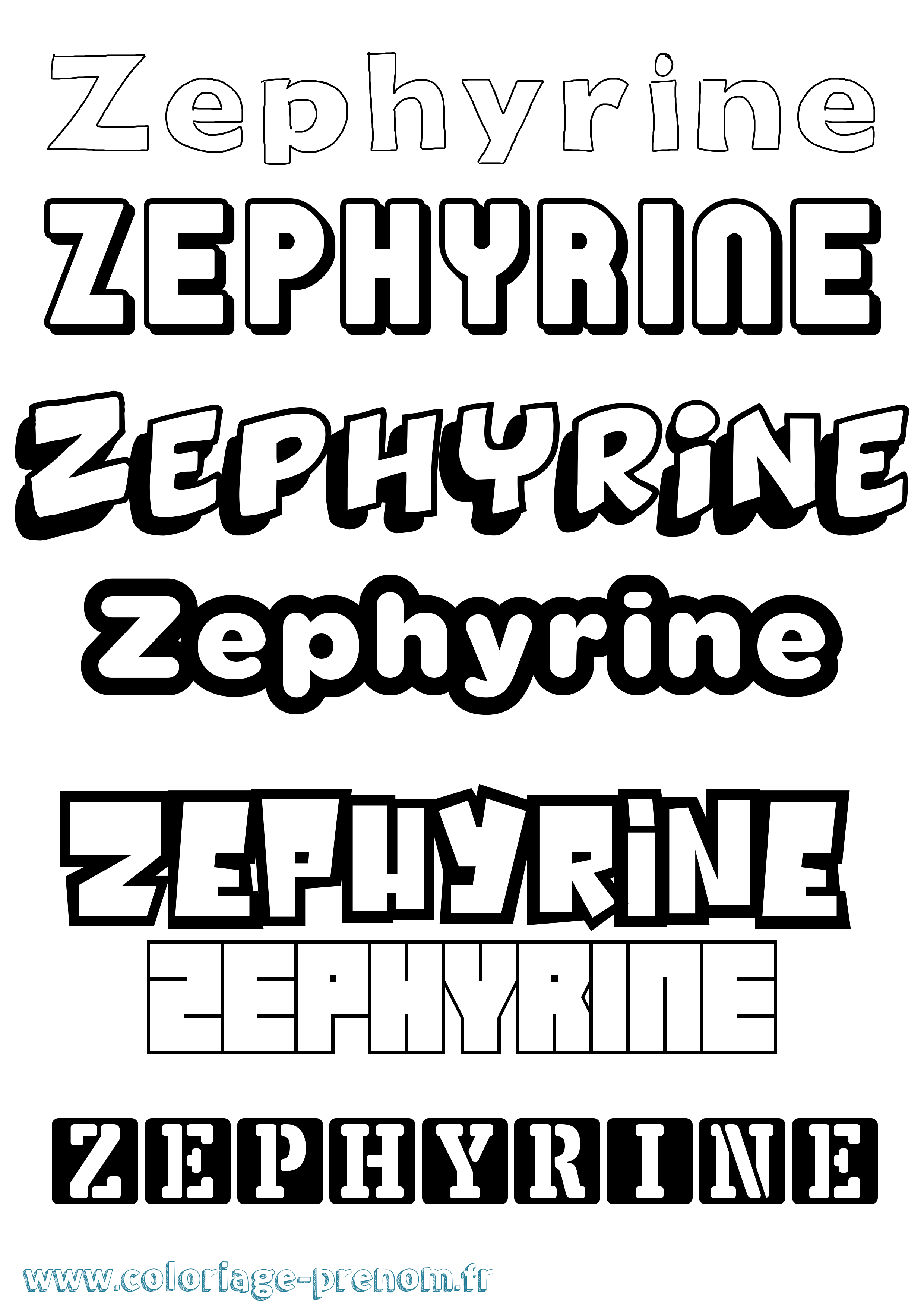 Coloriage Zephyrine Simple Coloriage prénom Zephyrine Simple
