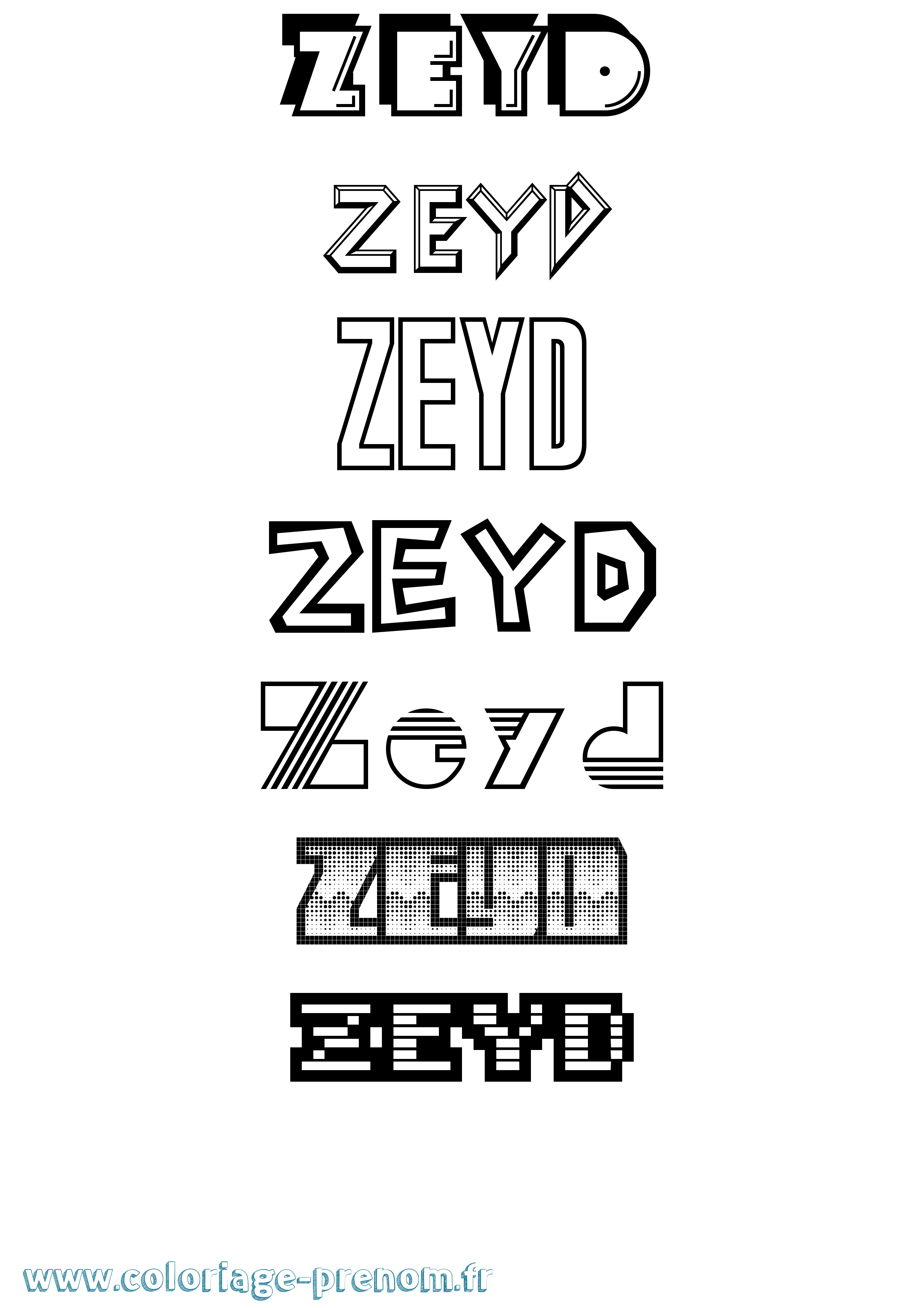 Coloriage Zeyd Jeux Vidéos Coloriage prénom Zeyd Jeux Vidéos