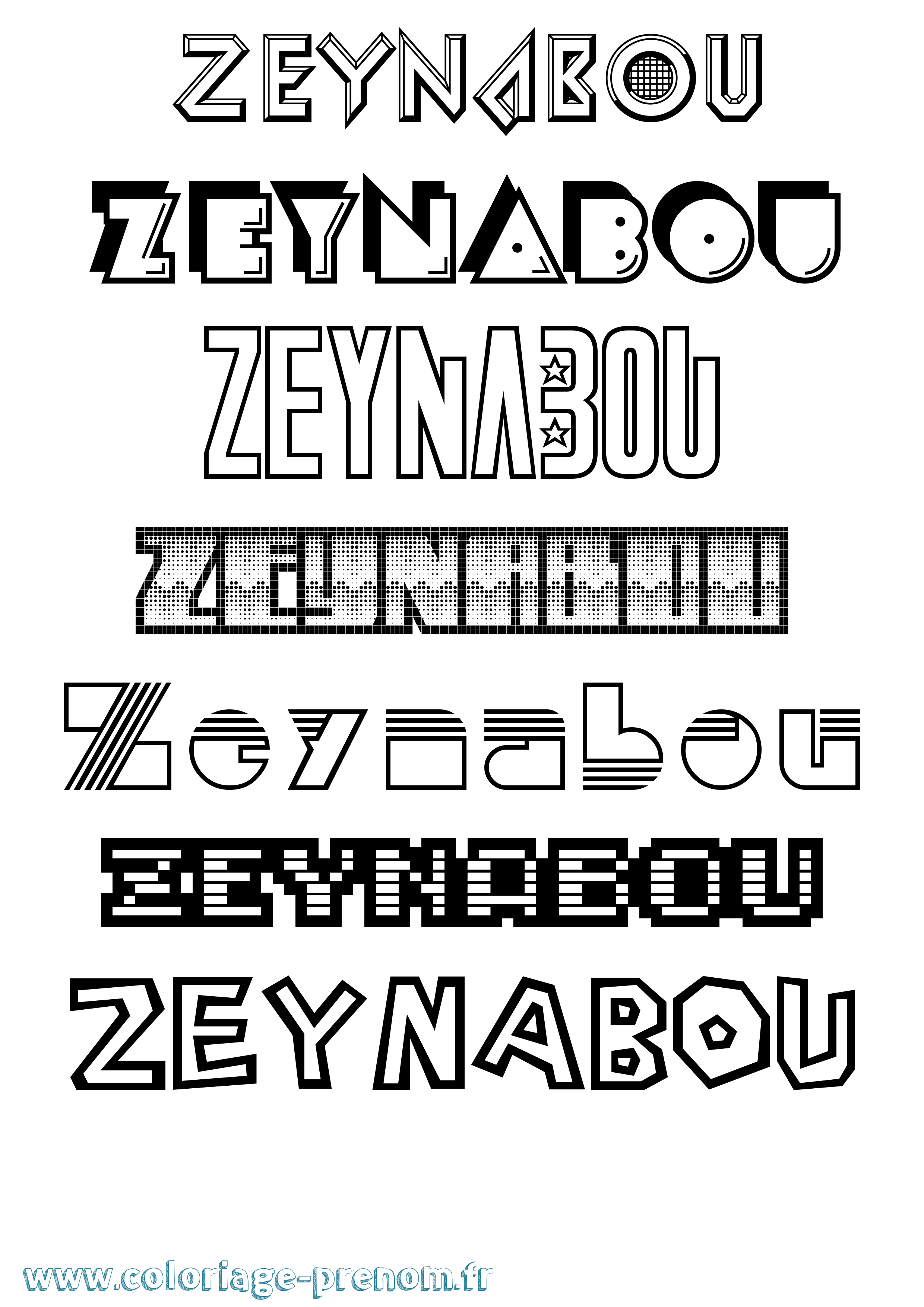 Coloriage Zeynabou Jeux Vidéos Coloriage prénom Zeynabou Jeux Vidéos