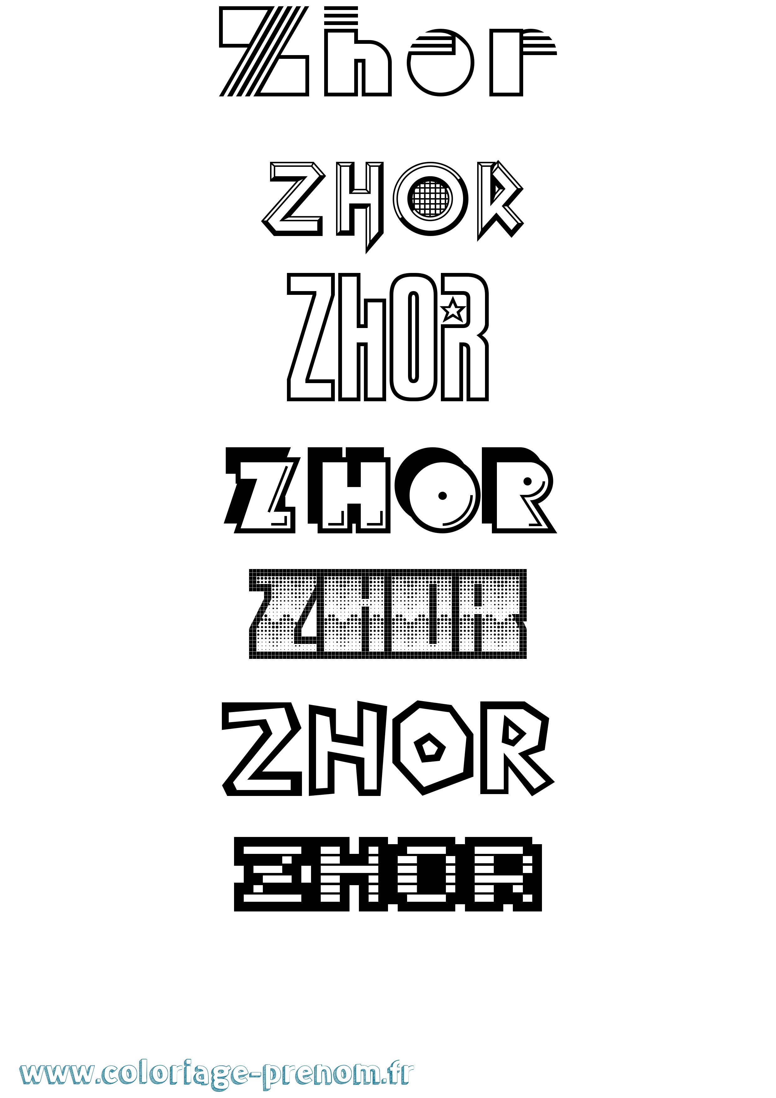 Coloriage Zhor Jeux Vidéos Coloriage prénom Zhor Jeux Vidéos