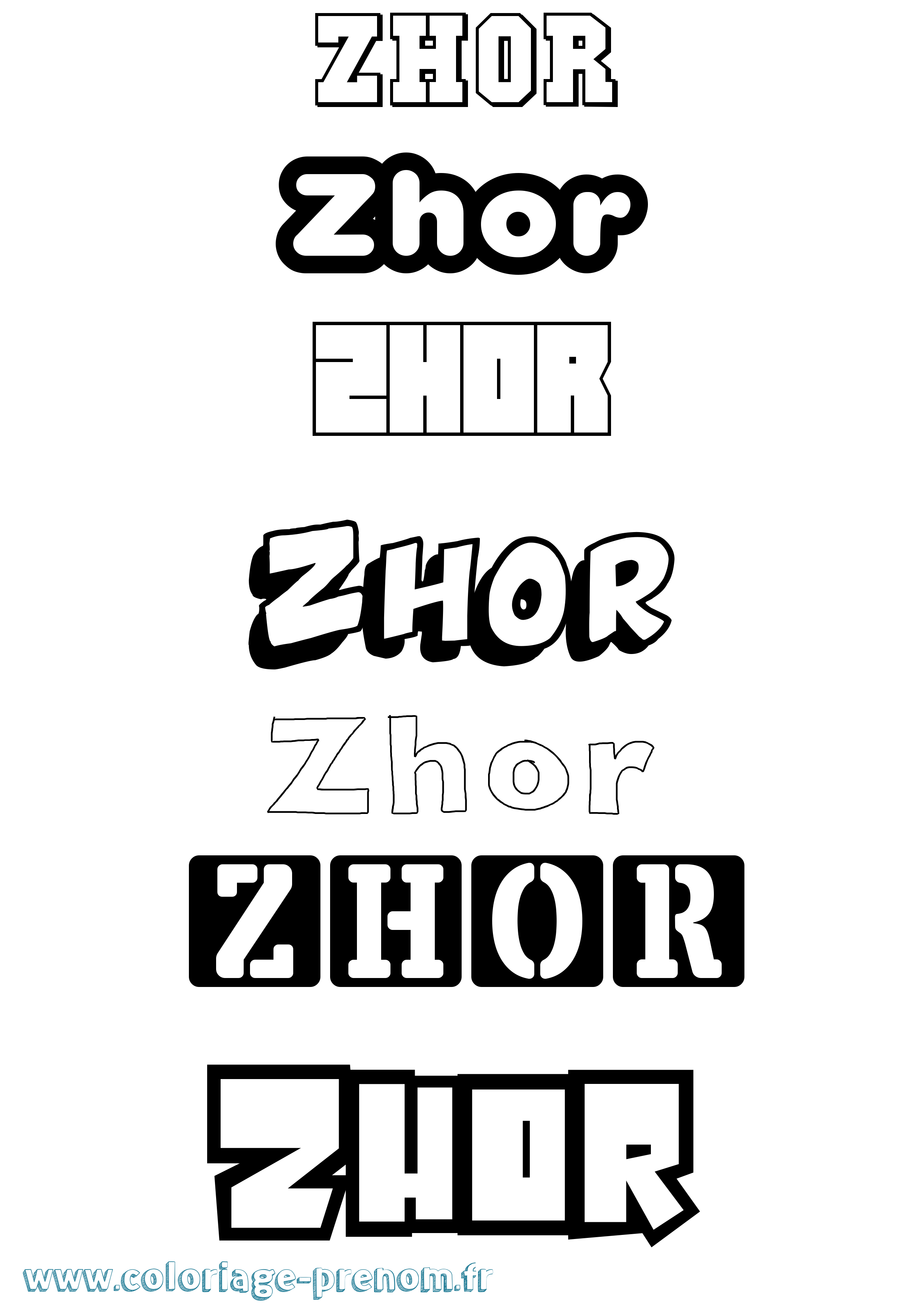 Coloriage Zhor Simple Coloriage prénom Zhor Simple