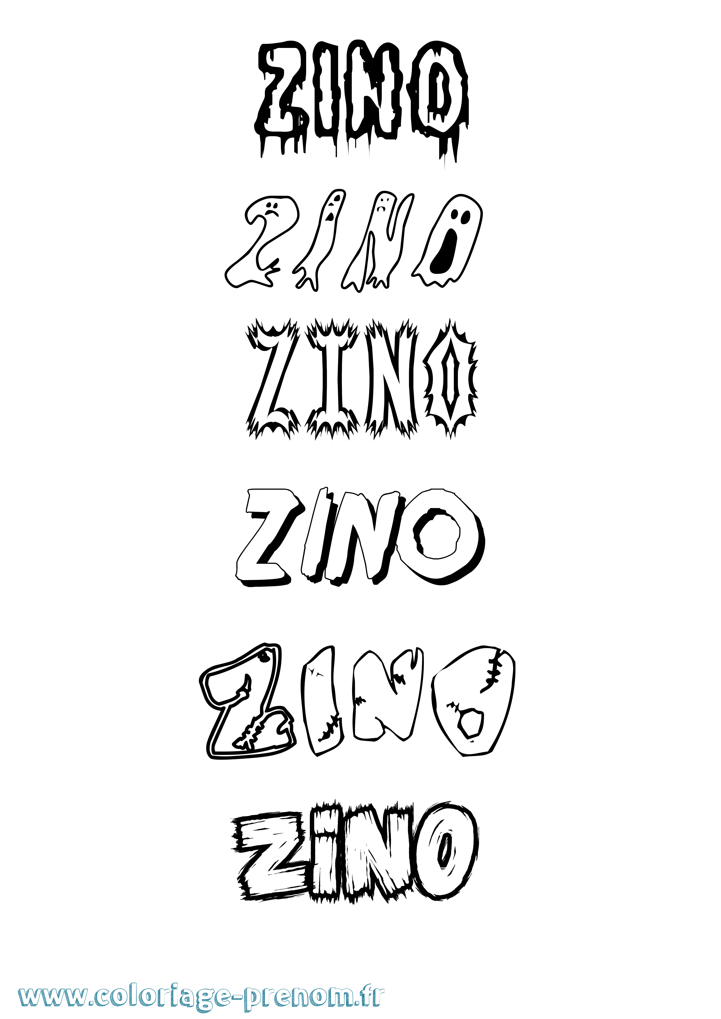 Coloriage Zino Frisson Coloriage prénom Zino Frisson