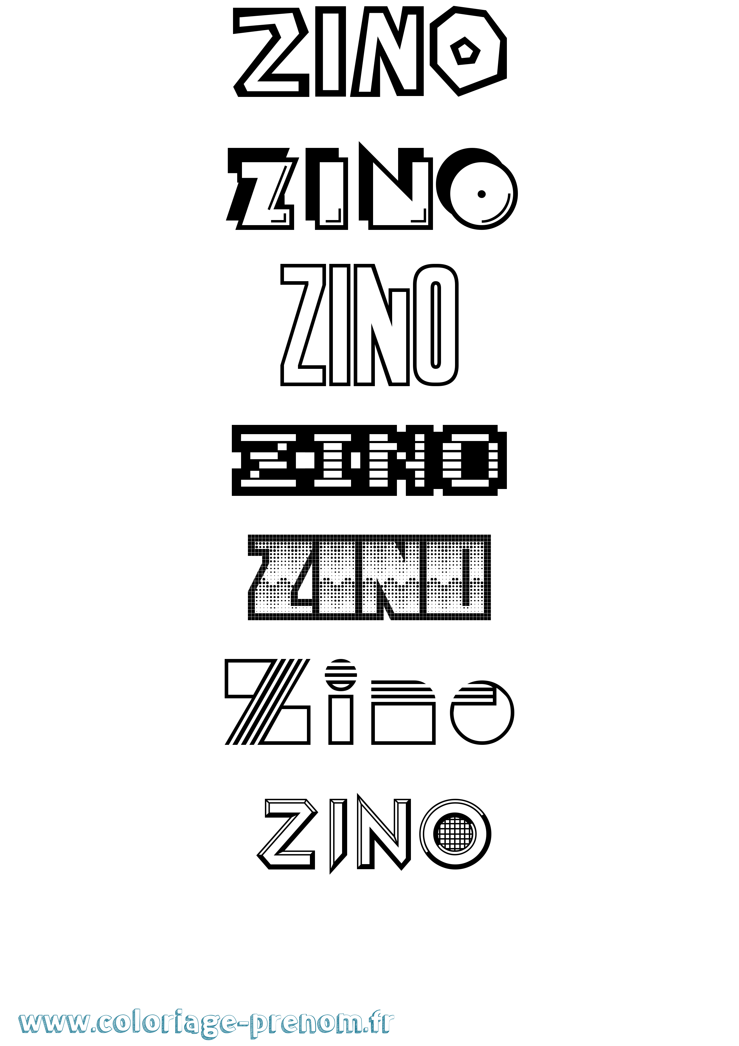 Coloriage Zino Jeux Vidéos Coloriage prénom Zino Jeux Vidéos