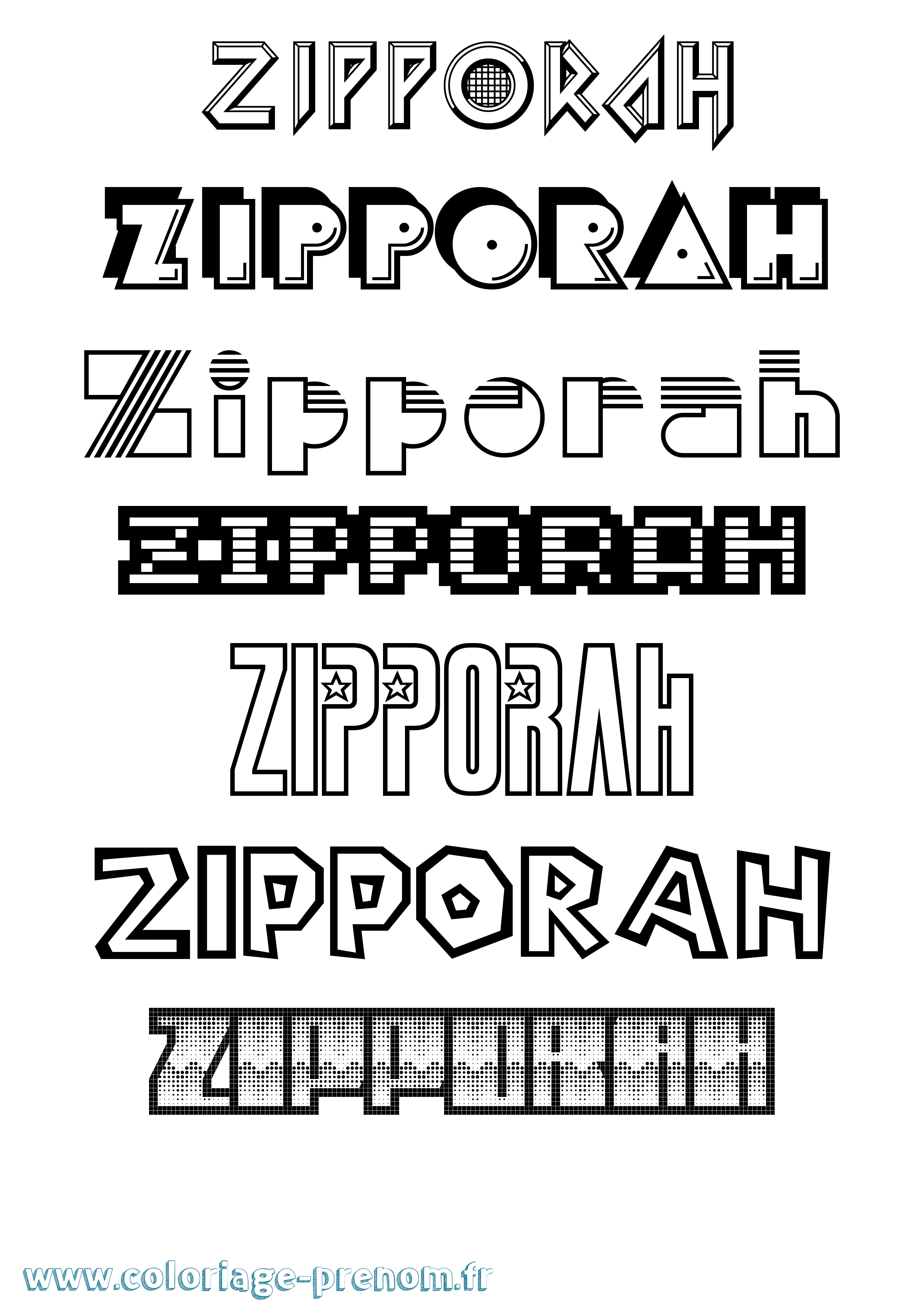 Coloriage Zipporah Jeux Vidéos Coloriage prénom Zipporah Jeux Vidéos