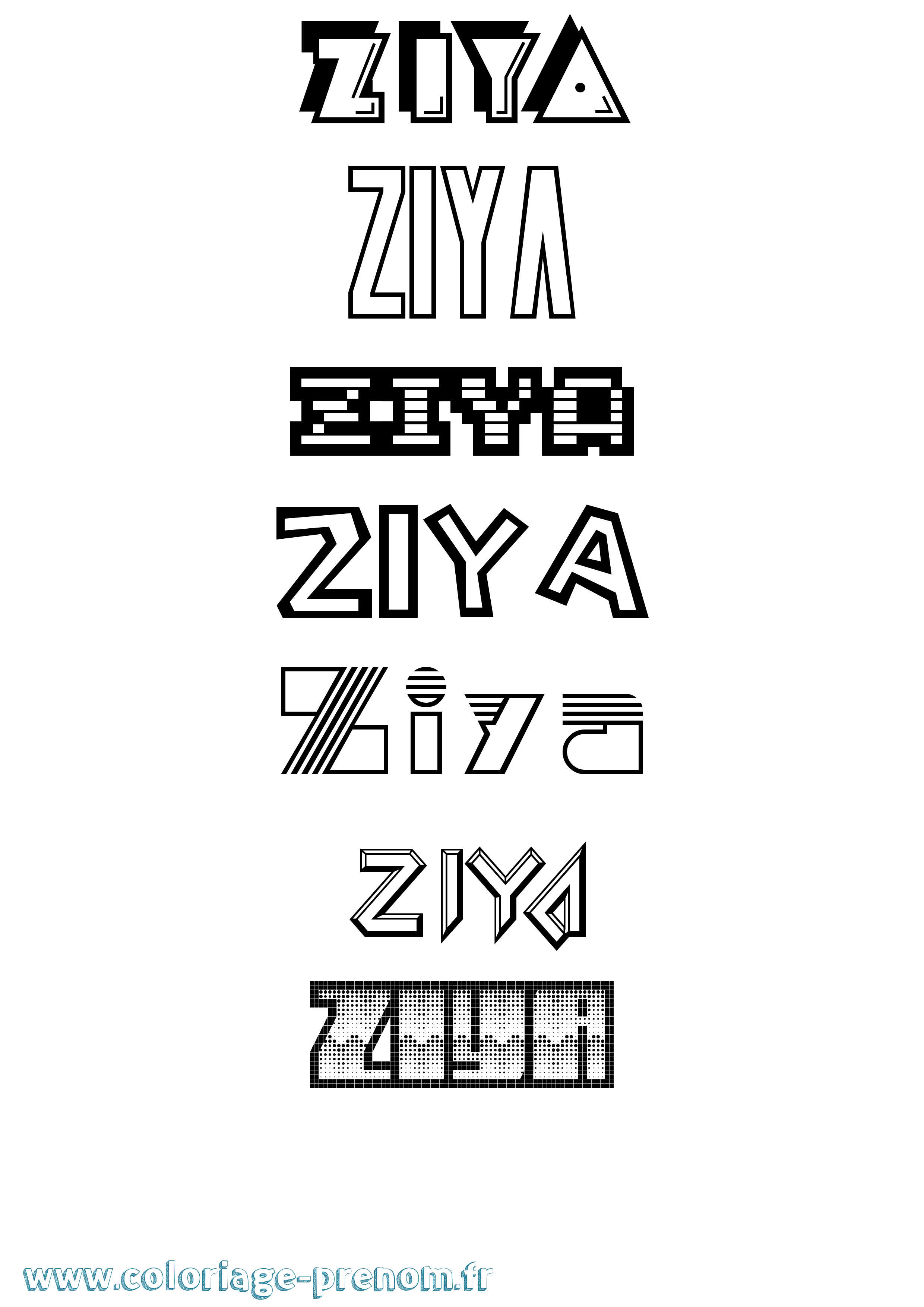 Coloriage Ziya Jeux Vidéos Coloriage prénom Ziya Jeux Vidéos