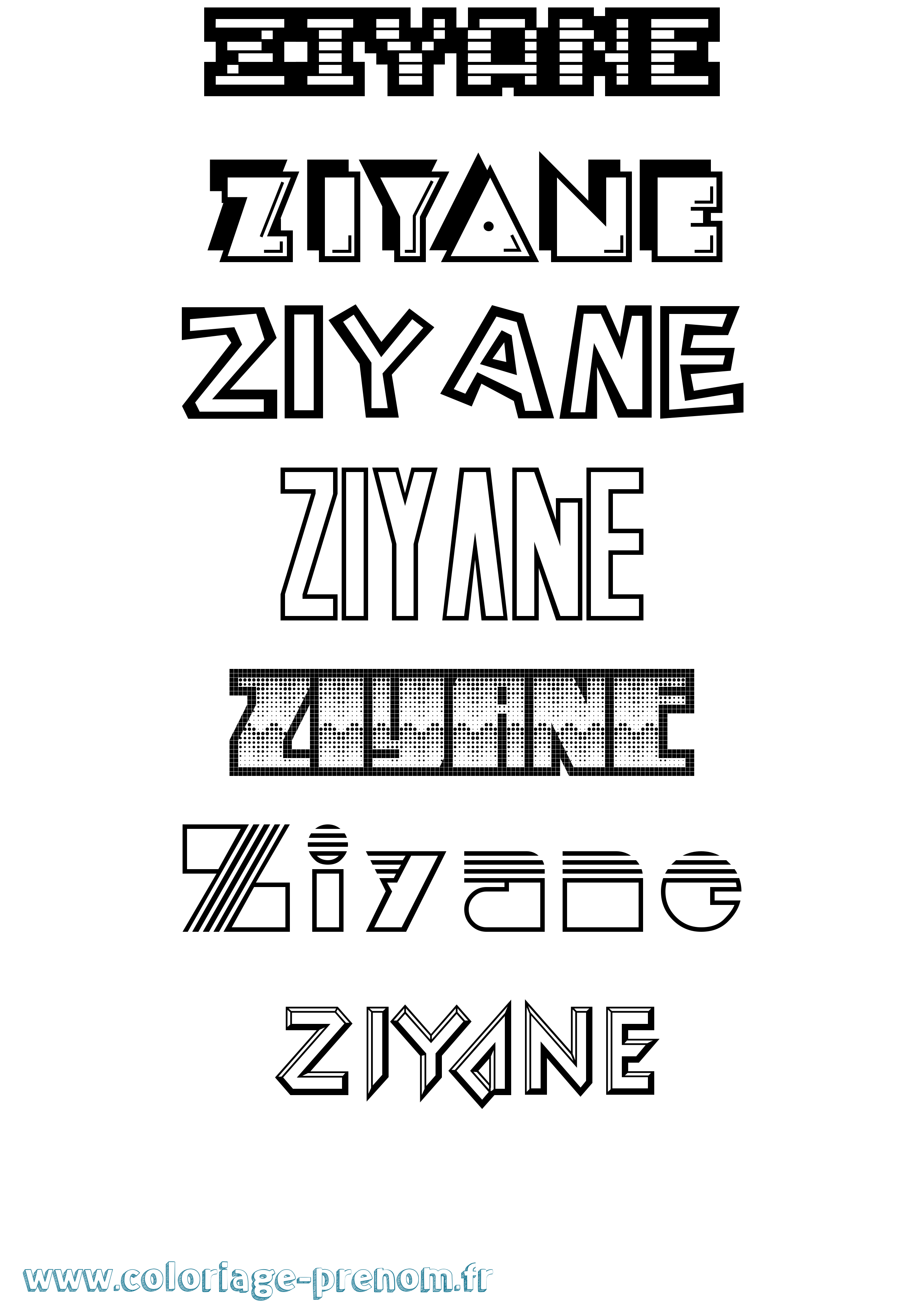 Coloriage Ziyane Jeux Vidéos Coloriage prénom Ziyane Jeux Vidéos