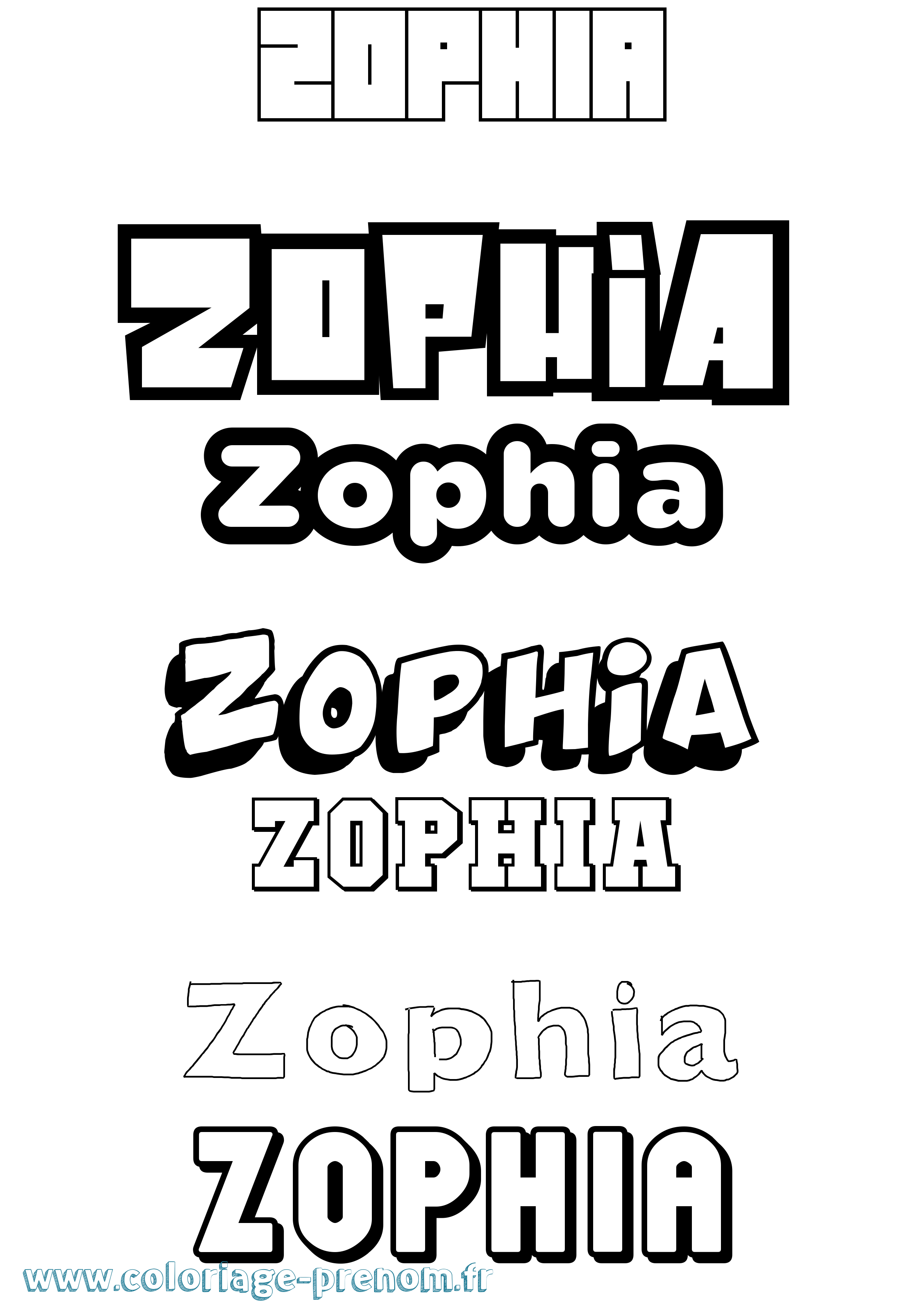 Coloriage Zophia Simple Coloriage prénom Zophia Simple