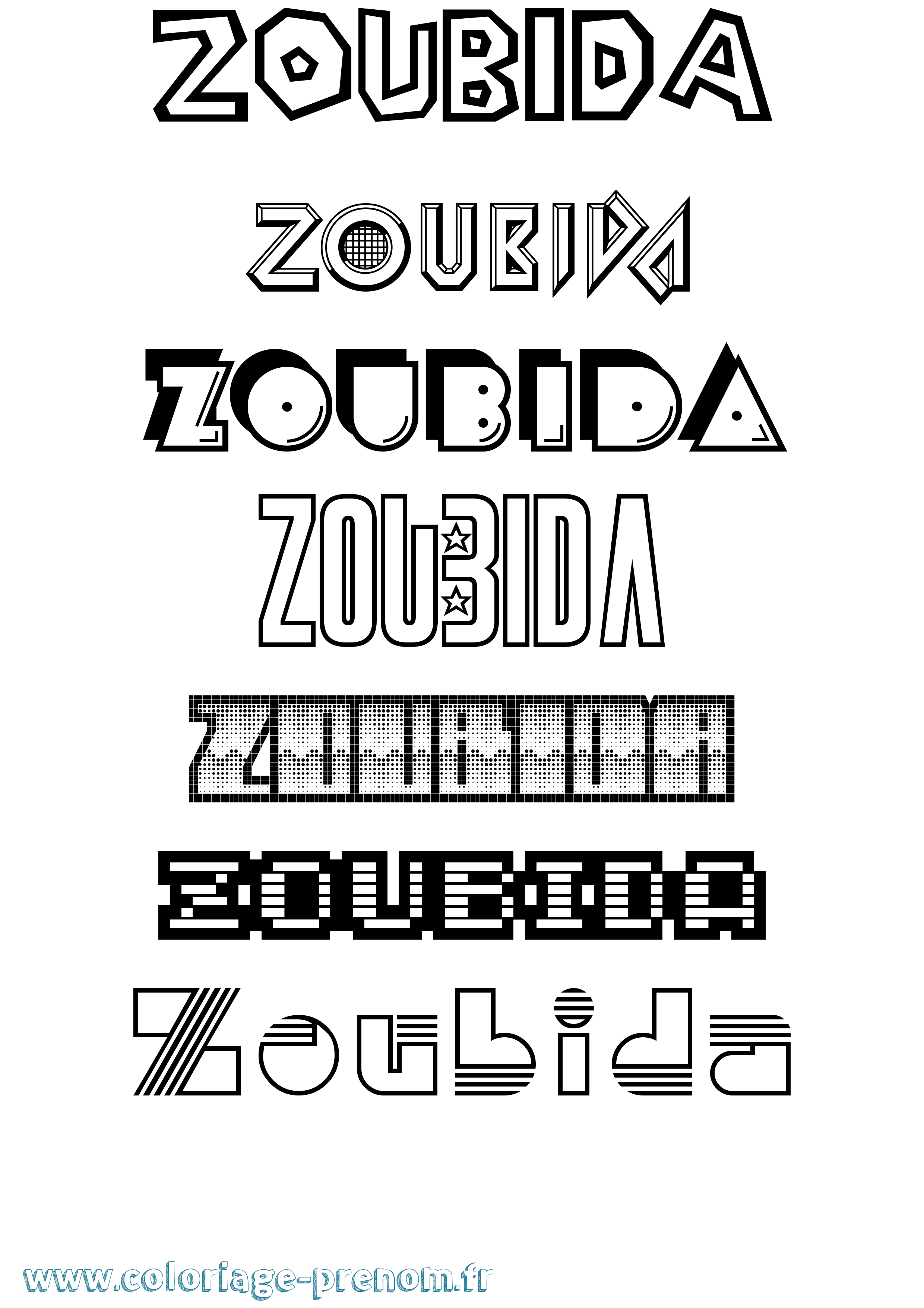 Coloriage Zoubida Jeux Vidéos Coloriage prénom Zoubida Jeux Vidéos
