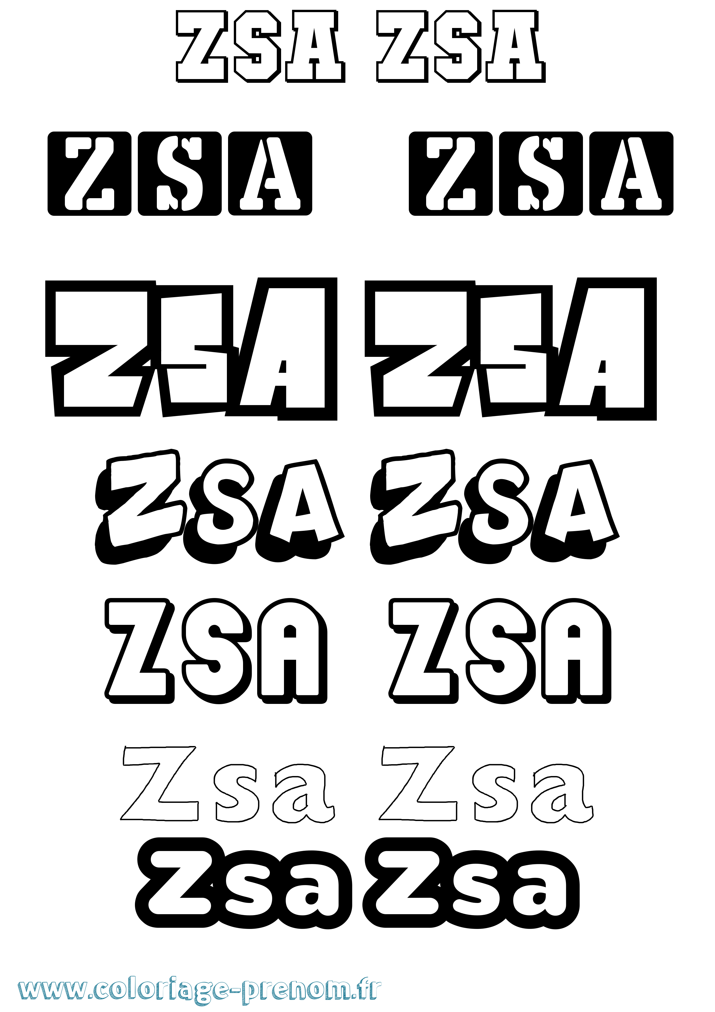 Coloriage Zsa Zsa Simple Coloriage prénom Zsa Zsa Simple