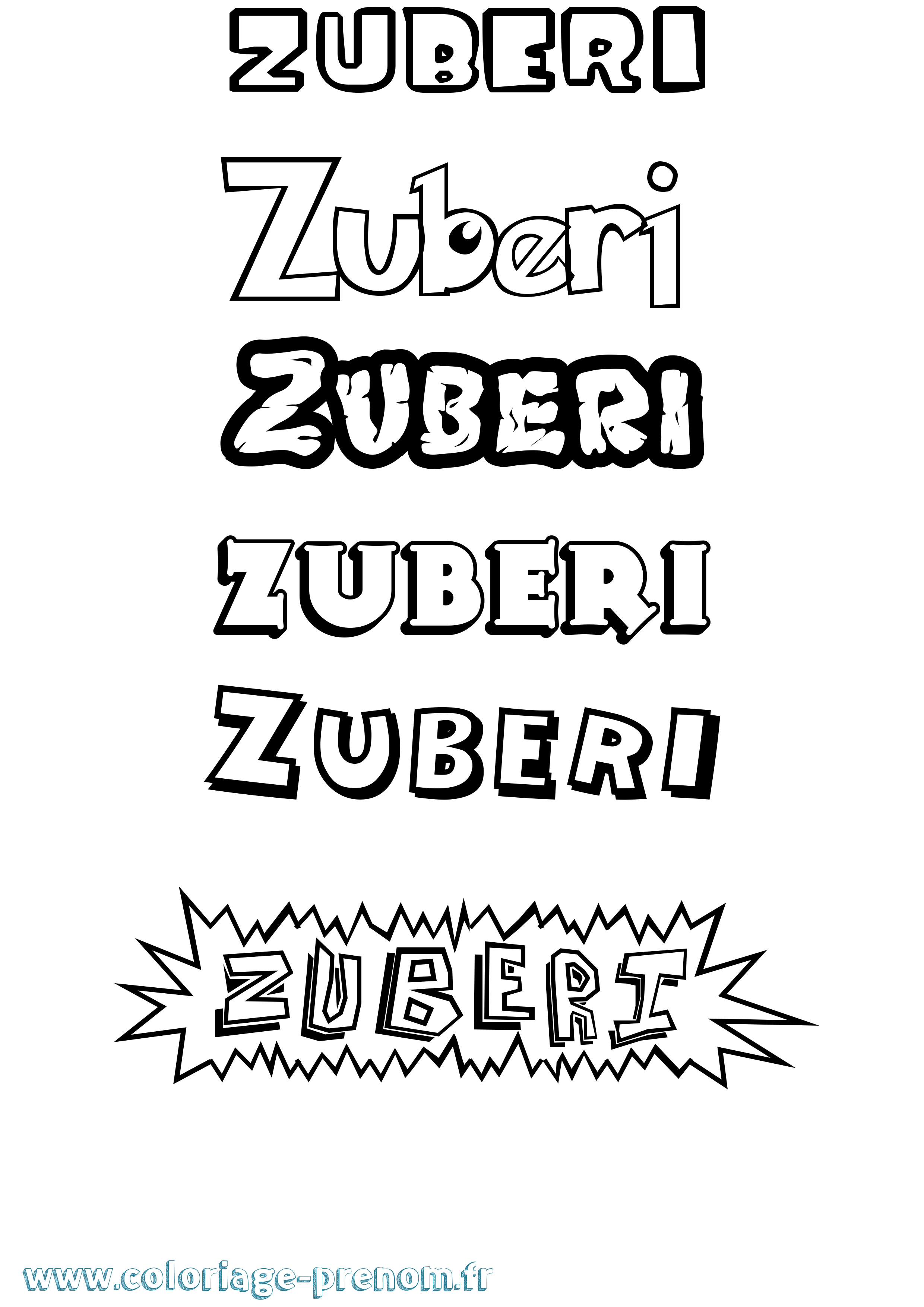 Coloriage Zuberi Dessin Animé Coloriage prénom Zuberi Dessin Animé