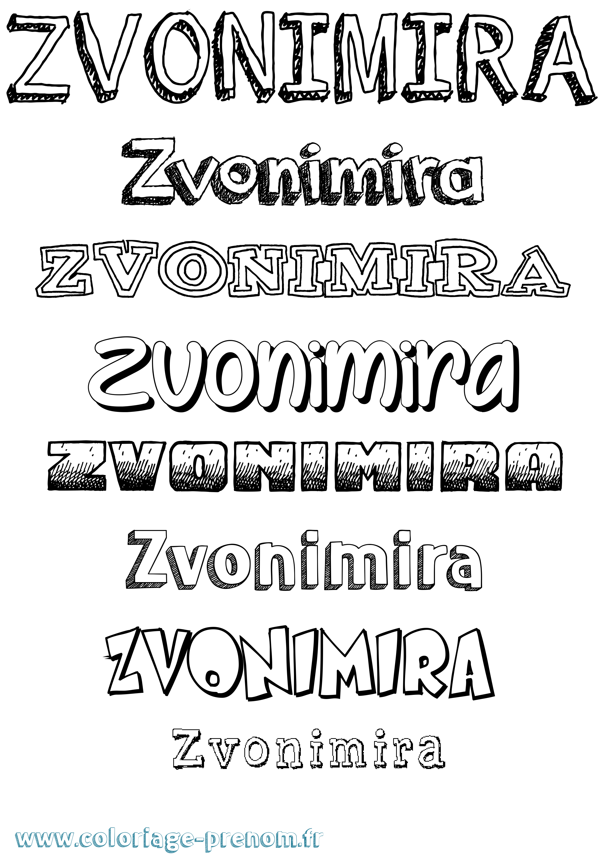 Coloriage Zvonimira Dessiné Coloriage prénom Zvonimira Dessiné
