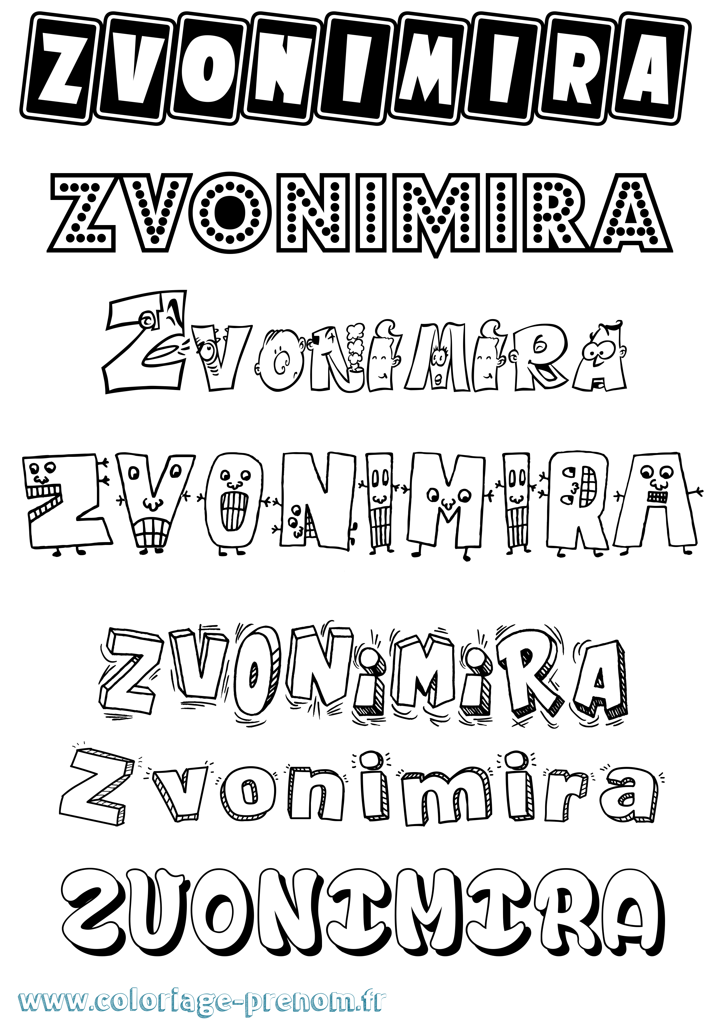 Coloriage Zvonimira Fun Coloriage prénom Zvonimira Fun