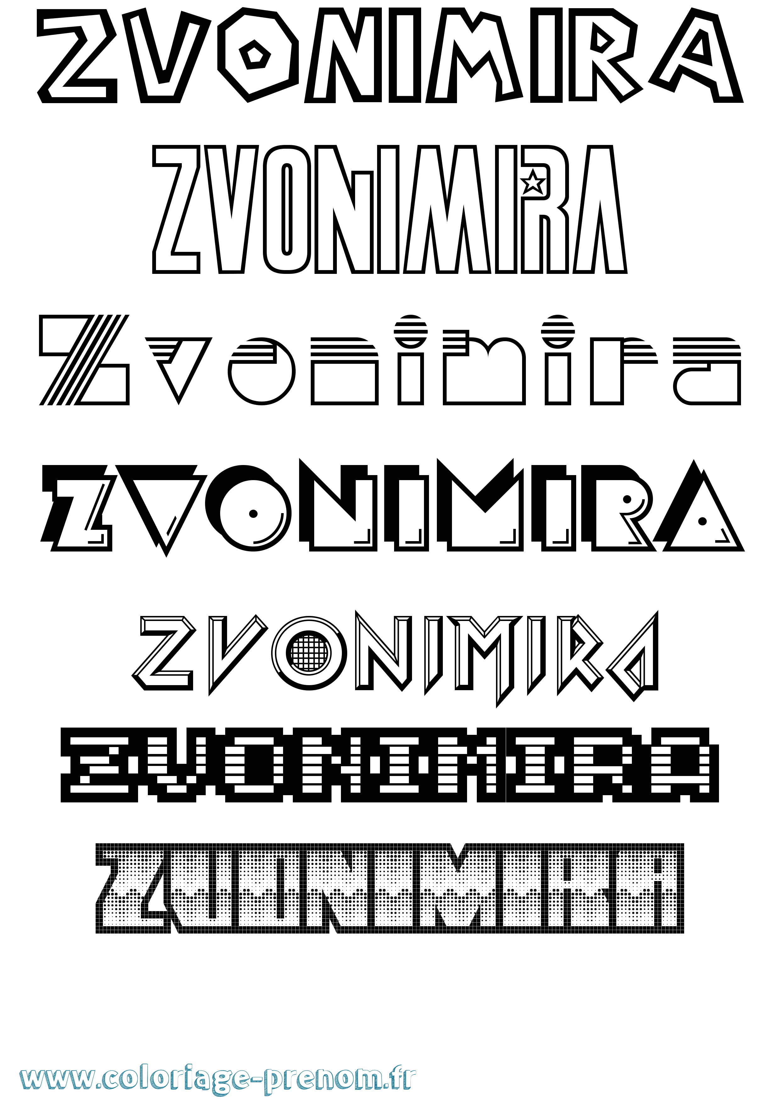 Coloriage Zvonimira Jeux Vidéos Coloriage prénom Zvonimira Jeux Vidéos