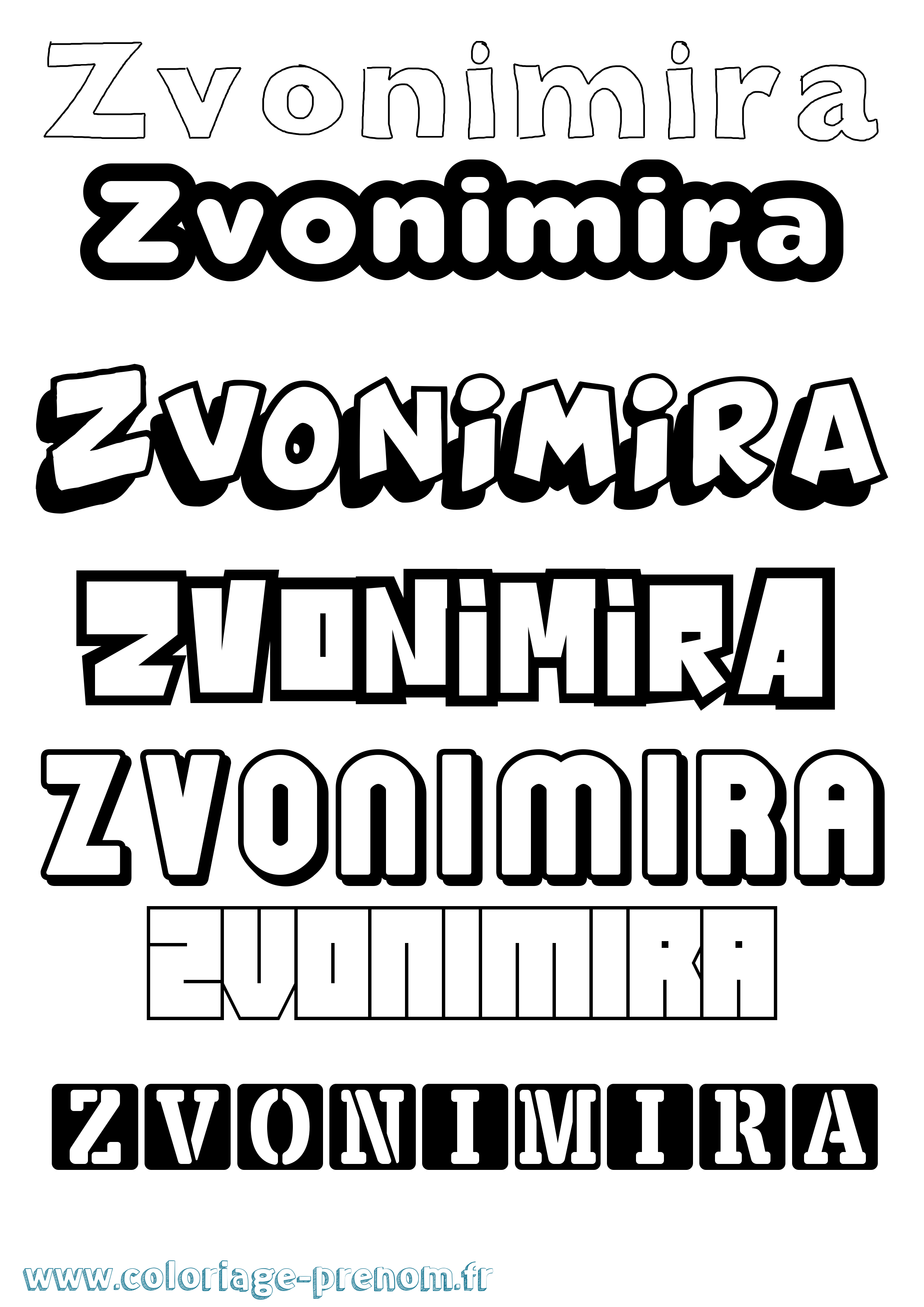 Coloriage Zvonimira Simple Coloriage prénom Zvonimira Simple