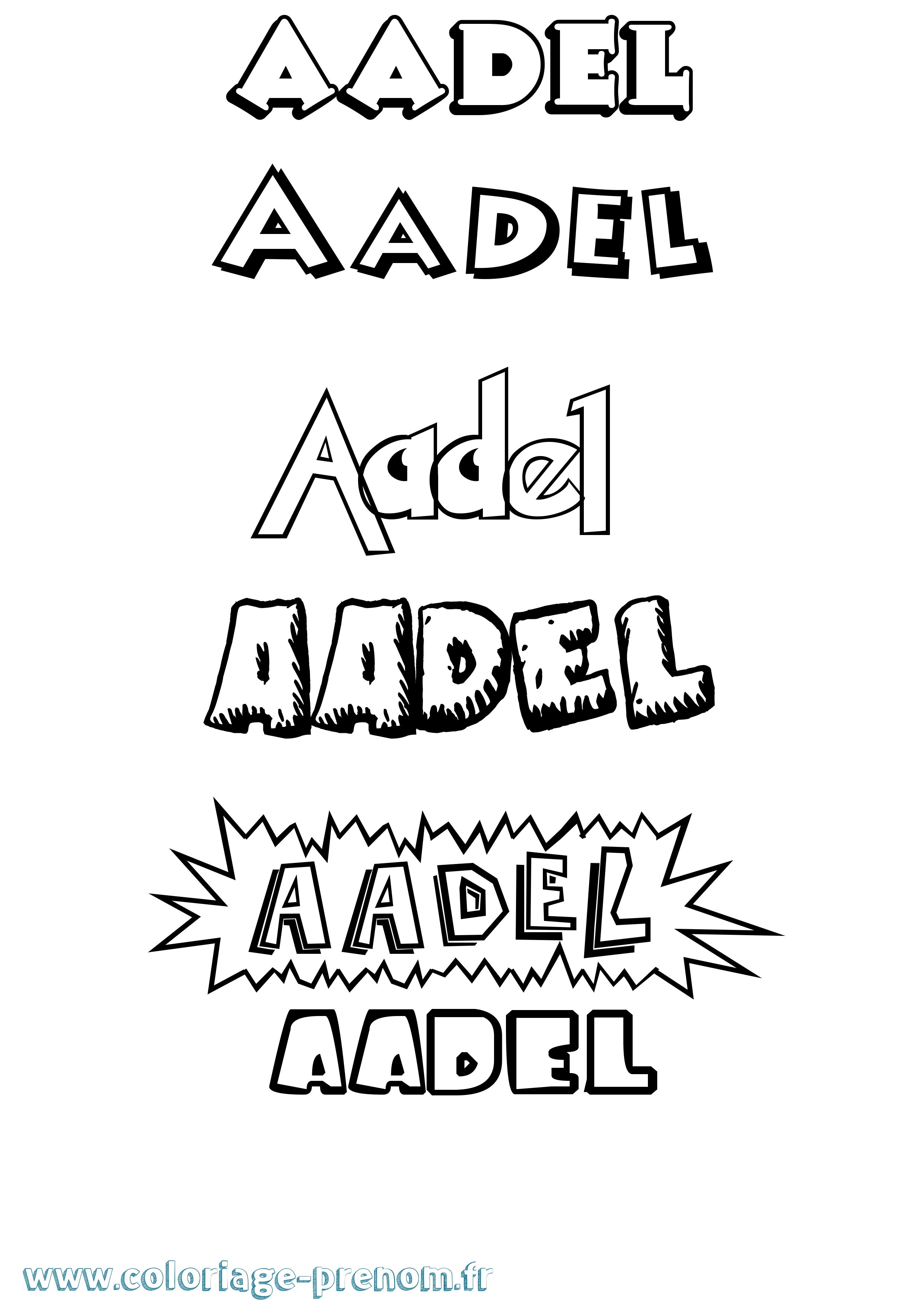 Coloriage prénom Aadel