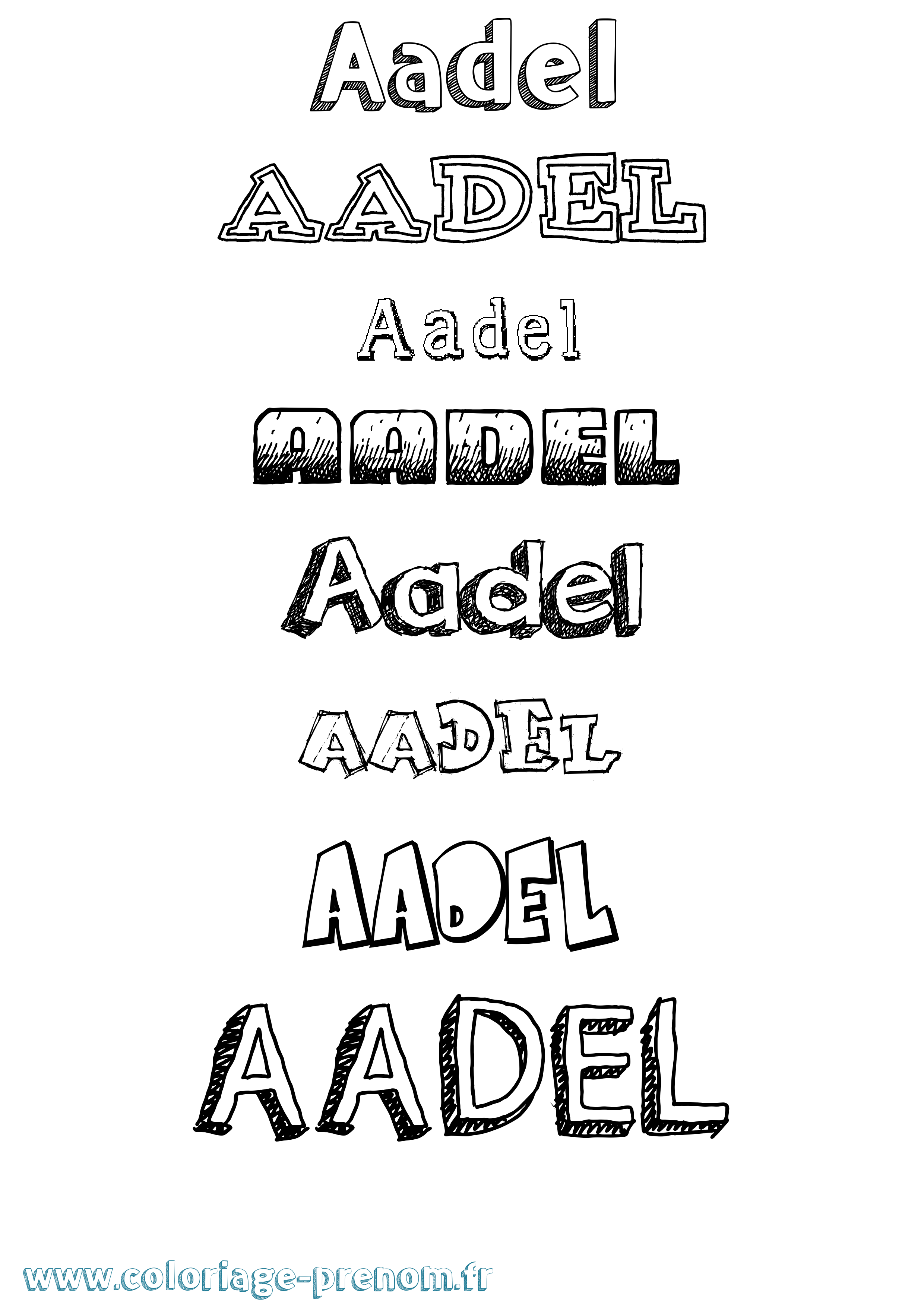 Coloriage prénom Aadel Dessiné