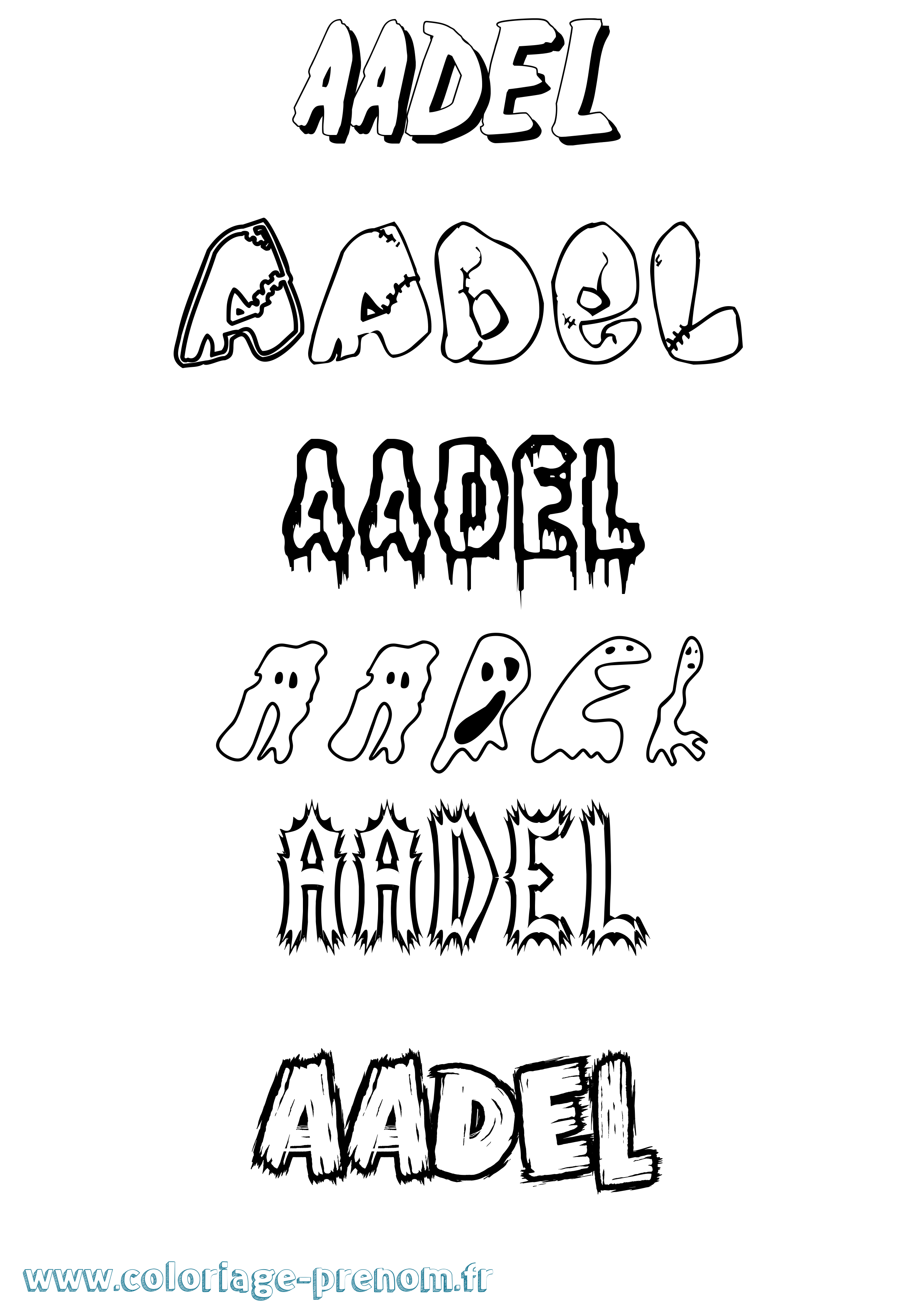 Coloriage prénom Aadel Frisson