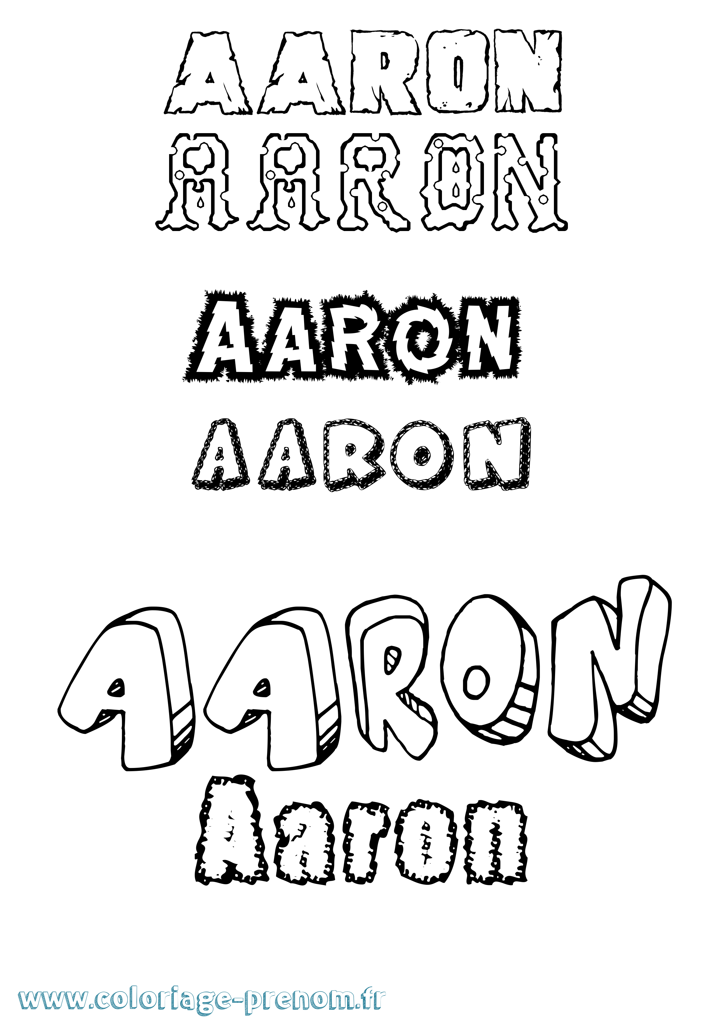 Coloriage prénom Aaron