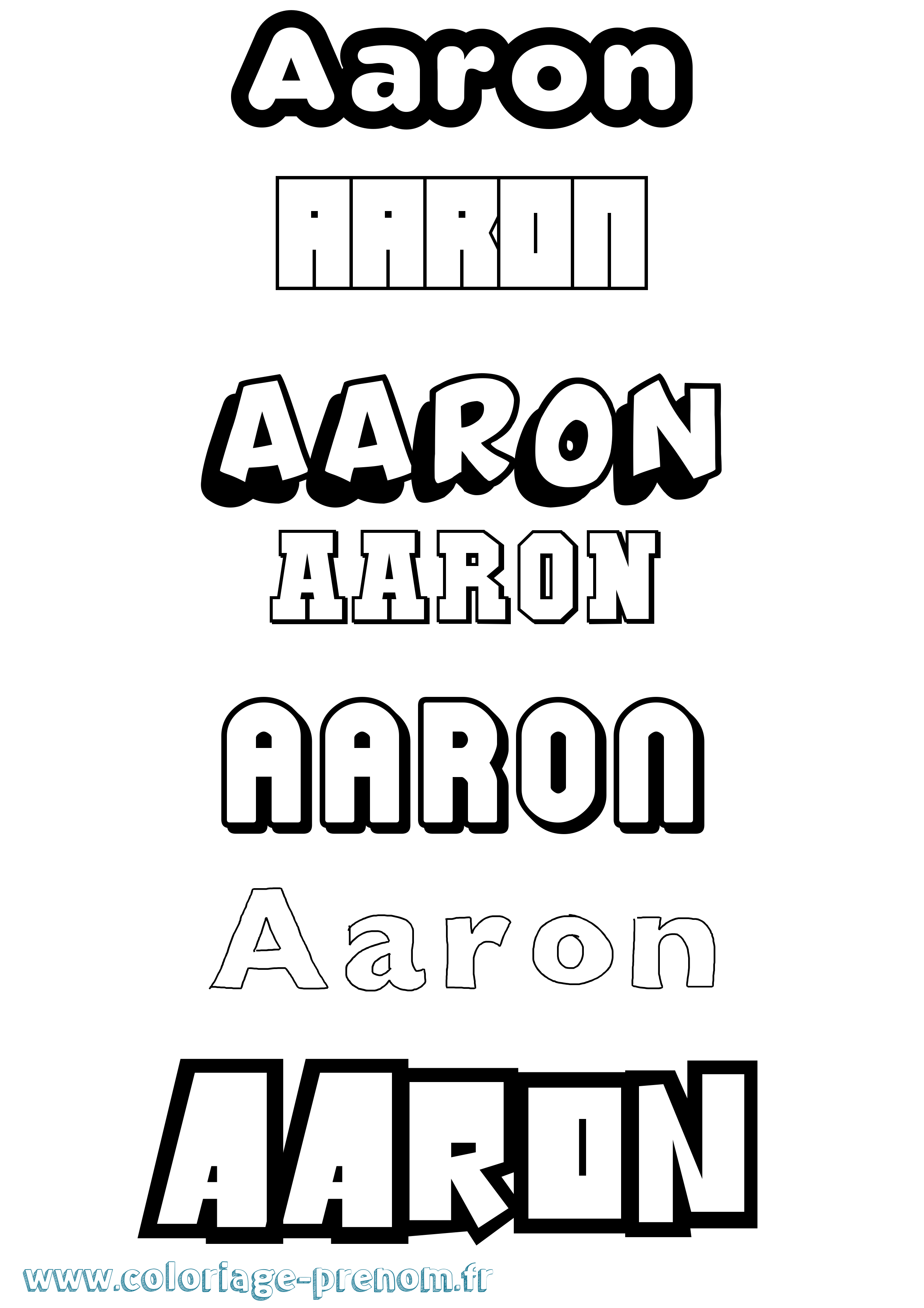 Coloriage prénom Aaron Simple