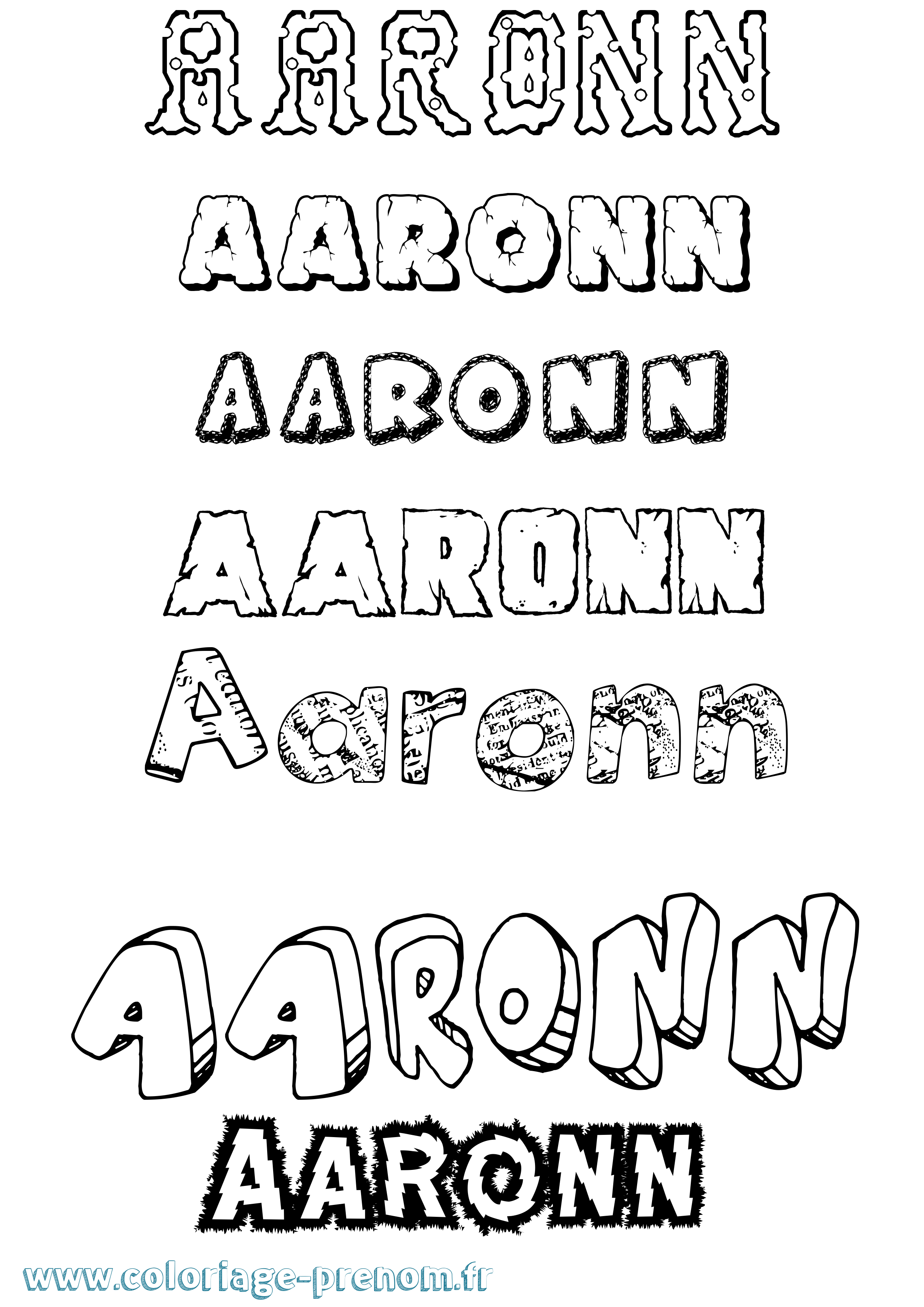 Coloriage prénom Aaronn Destructuré