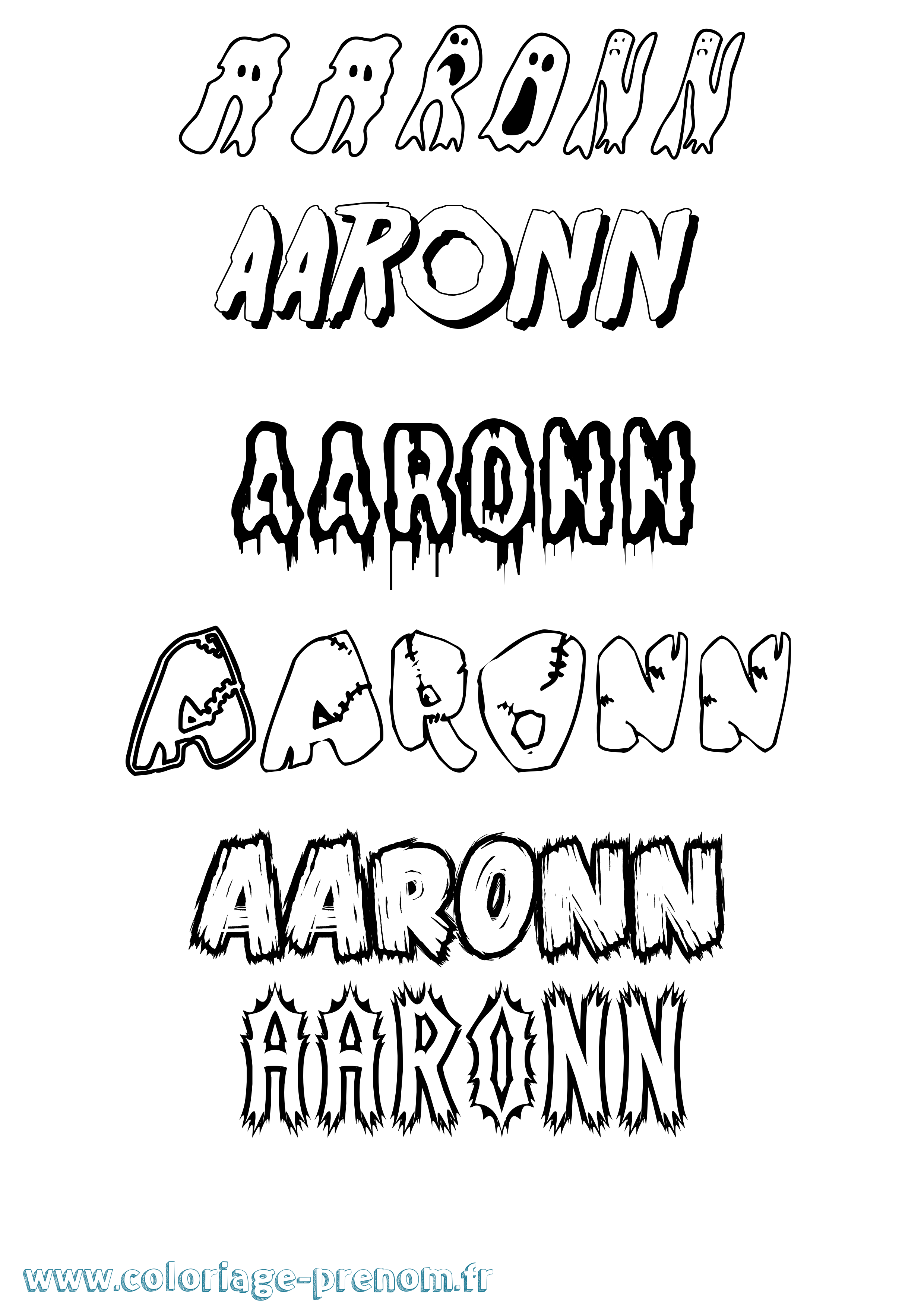 Coloriage prénom Aaronn Frisson