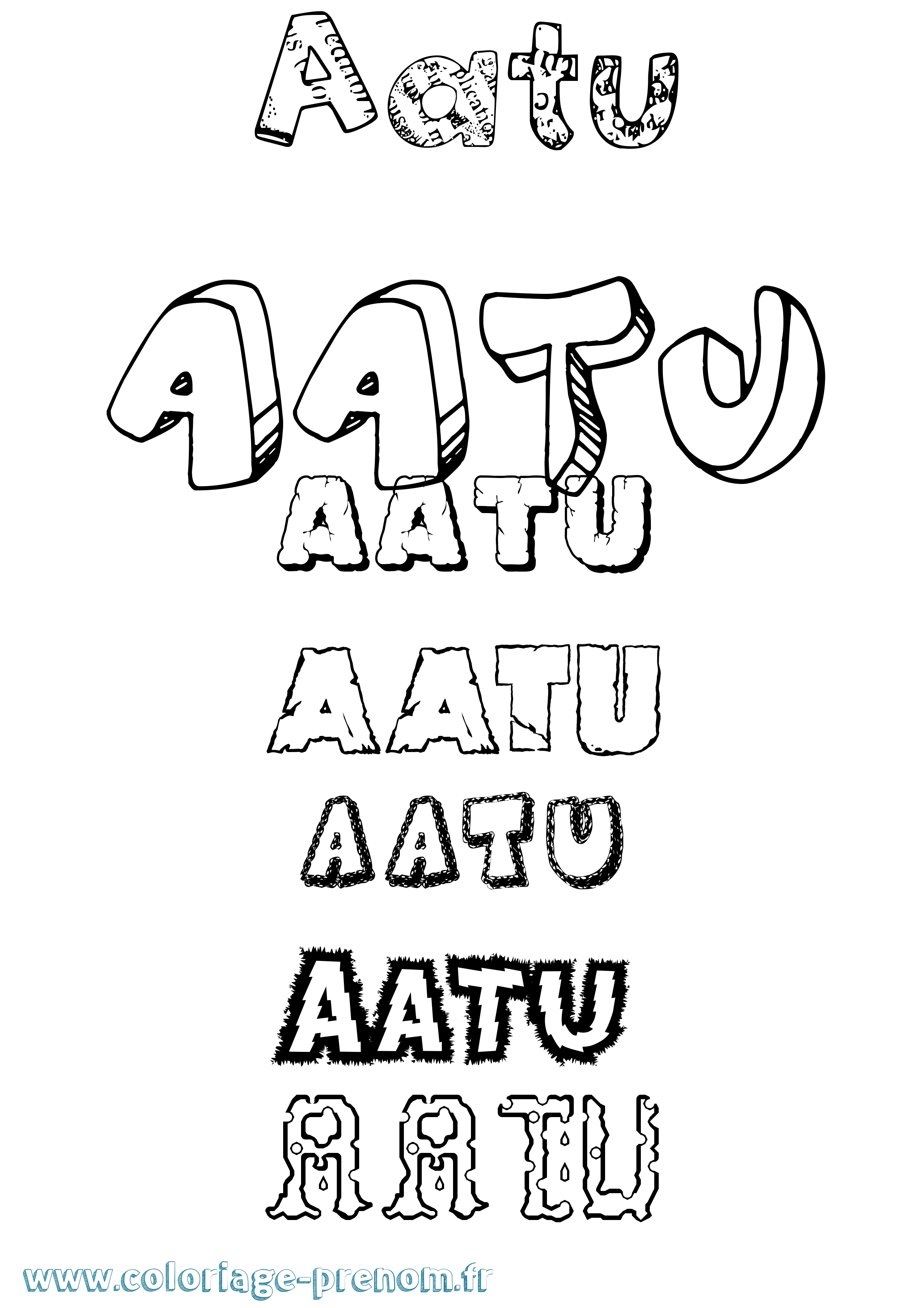 Coloriage prénom Aatu Destructuré