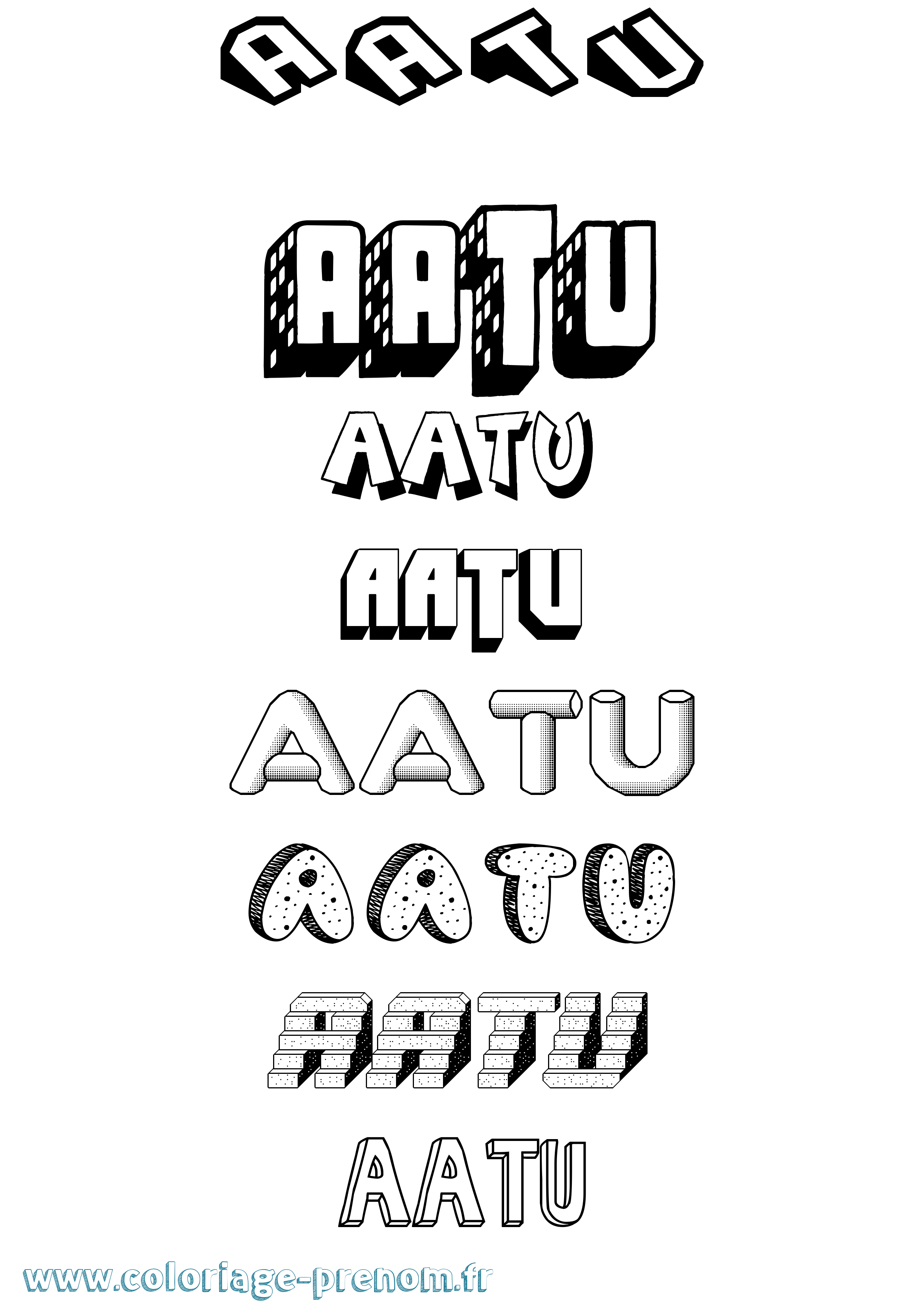 Coloriage prénom Aatu