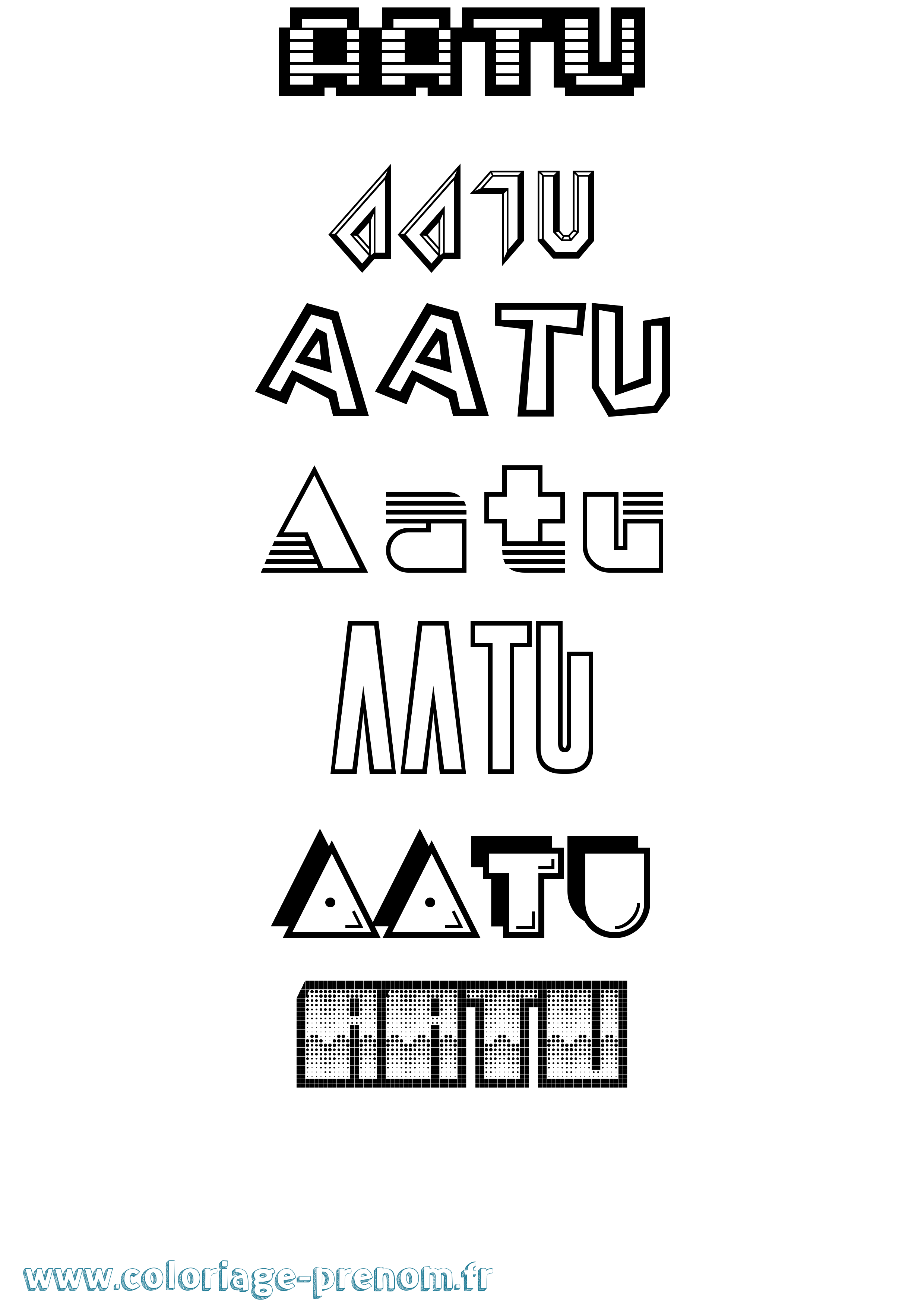 Coloriage prénom Aatu
