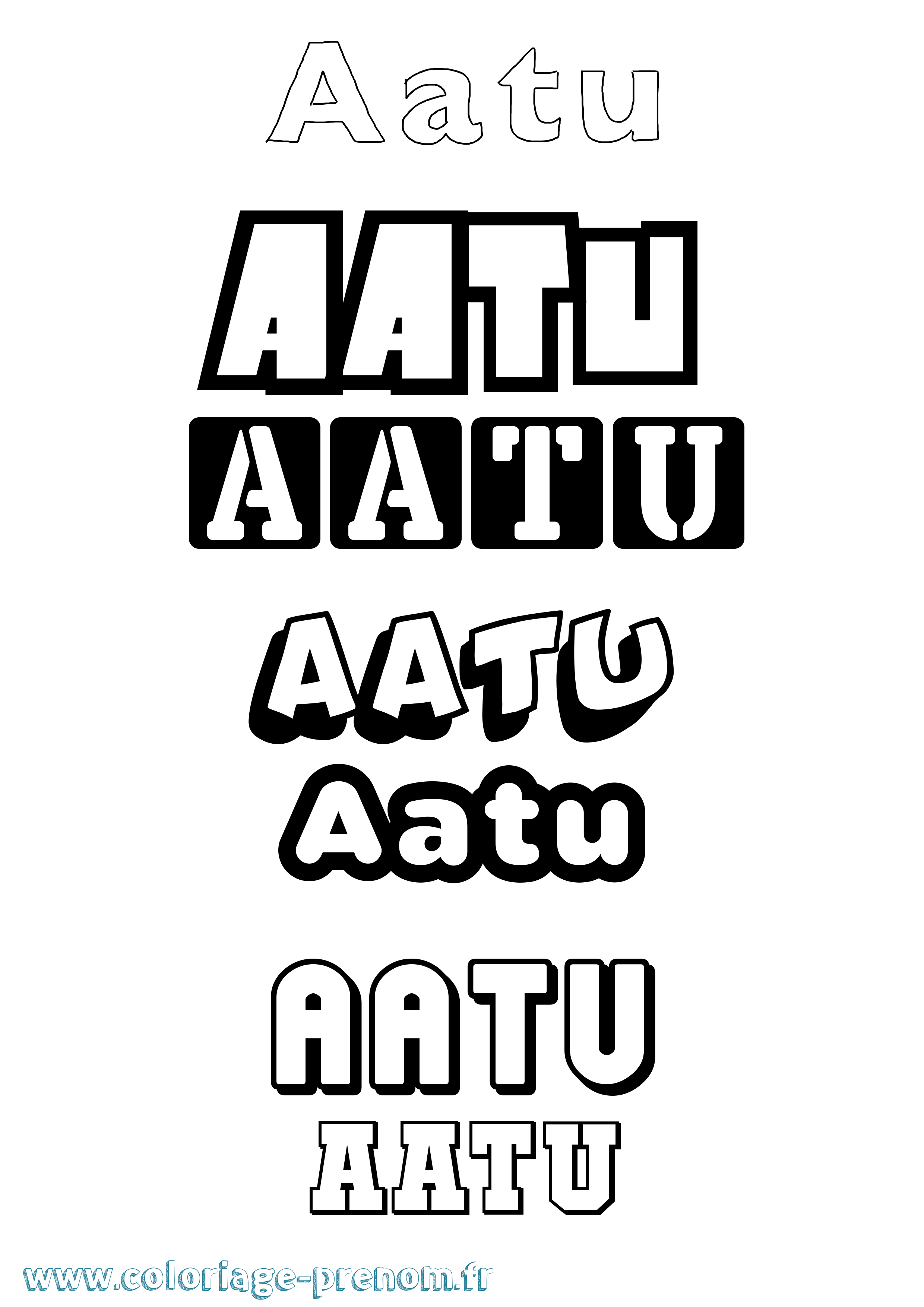 Coloriage prénom Aatu Simple