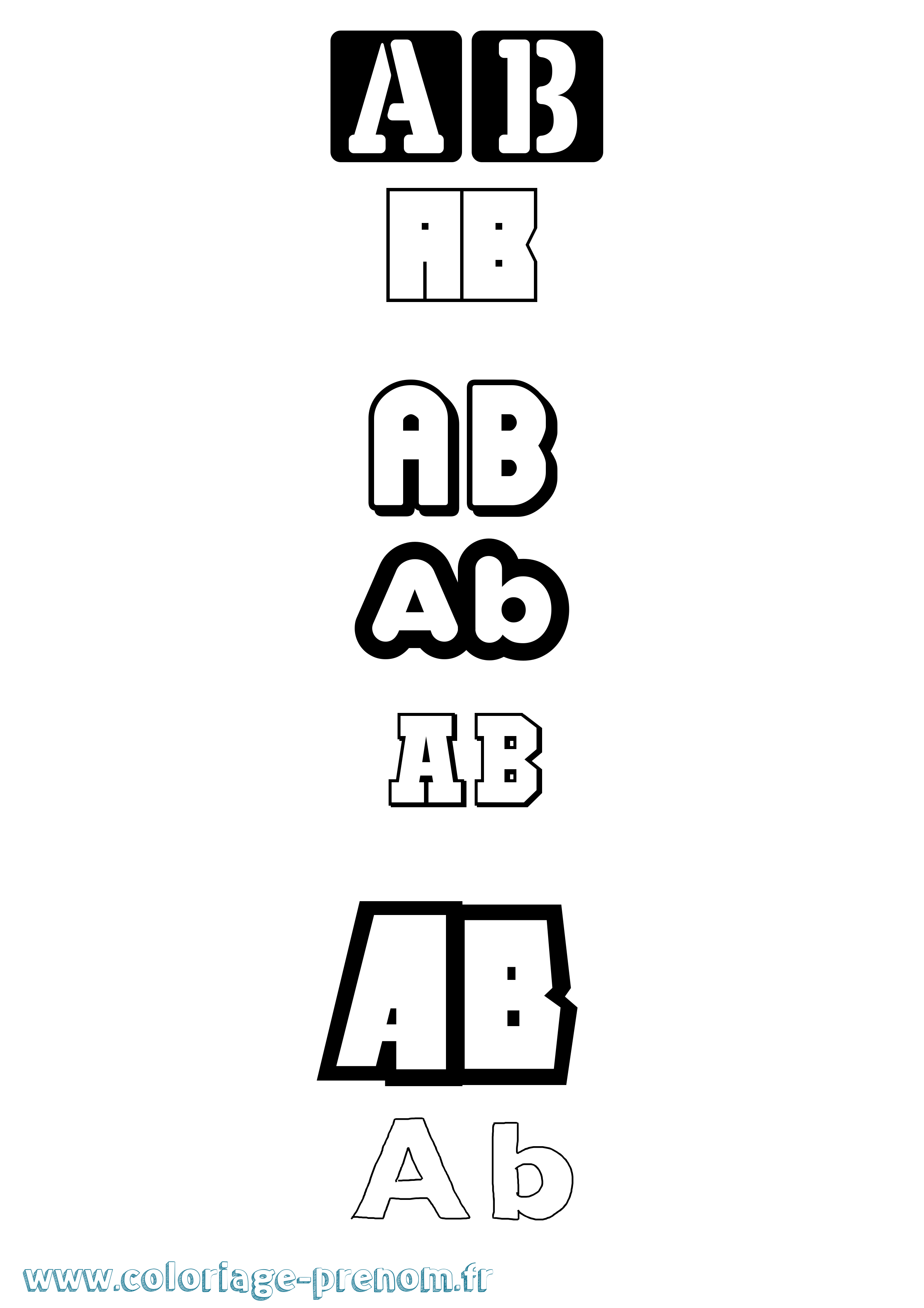 Coloriage prénom Ab Simple
