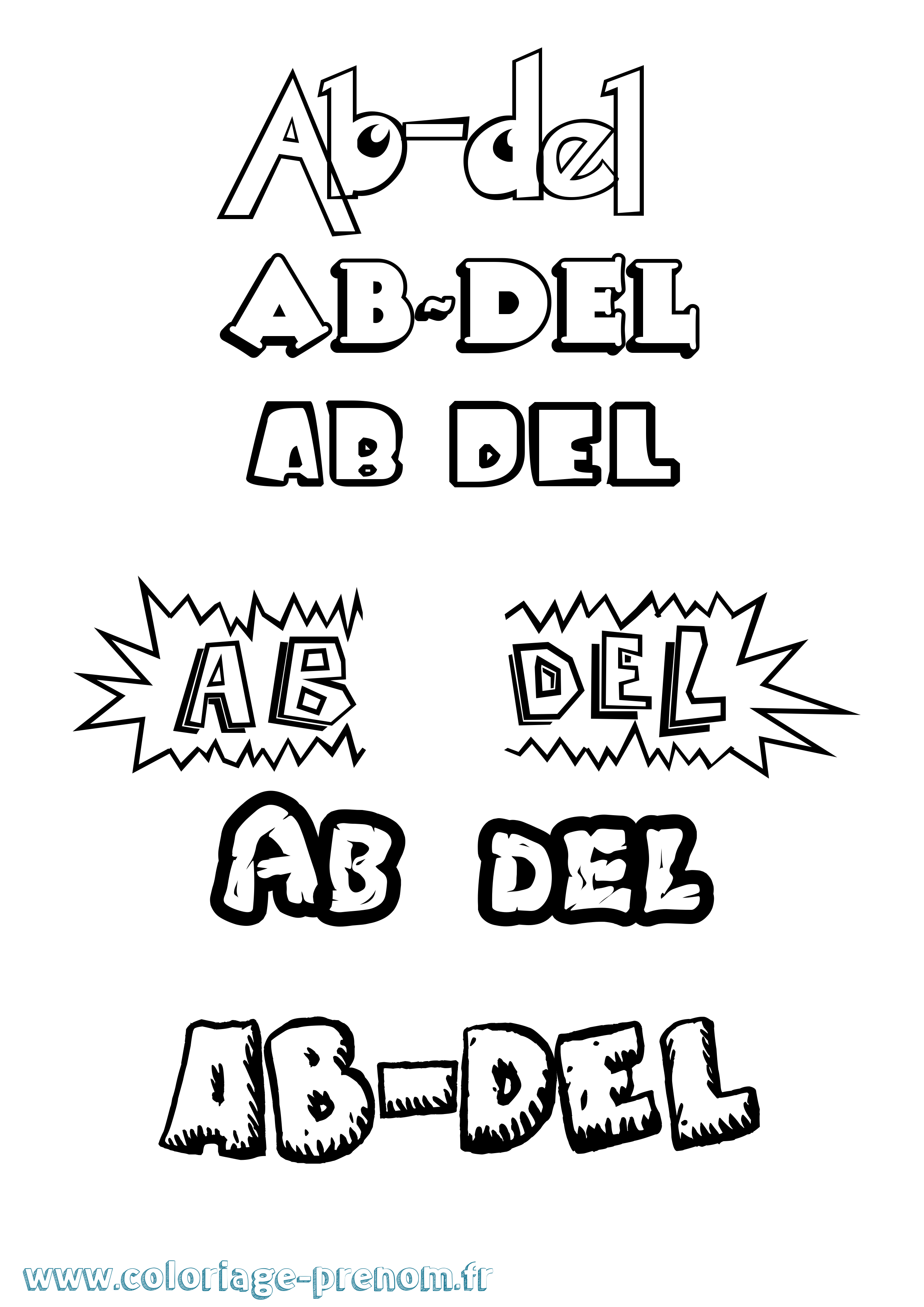 Coloriage prénom Ab-Del Dessin Animé