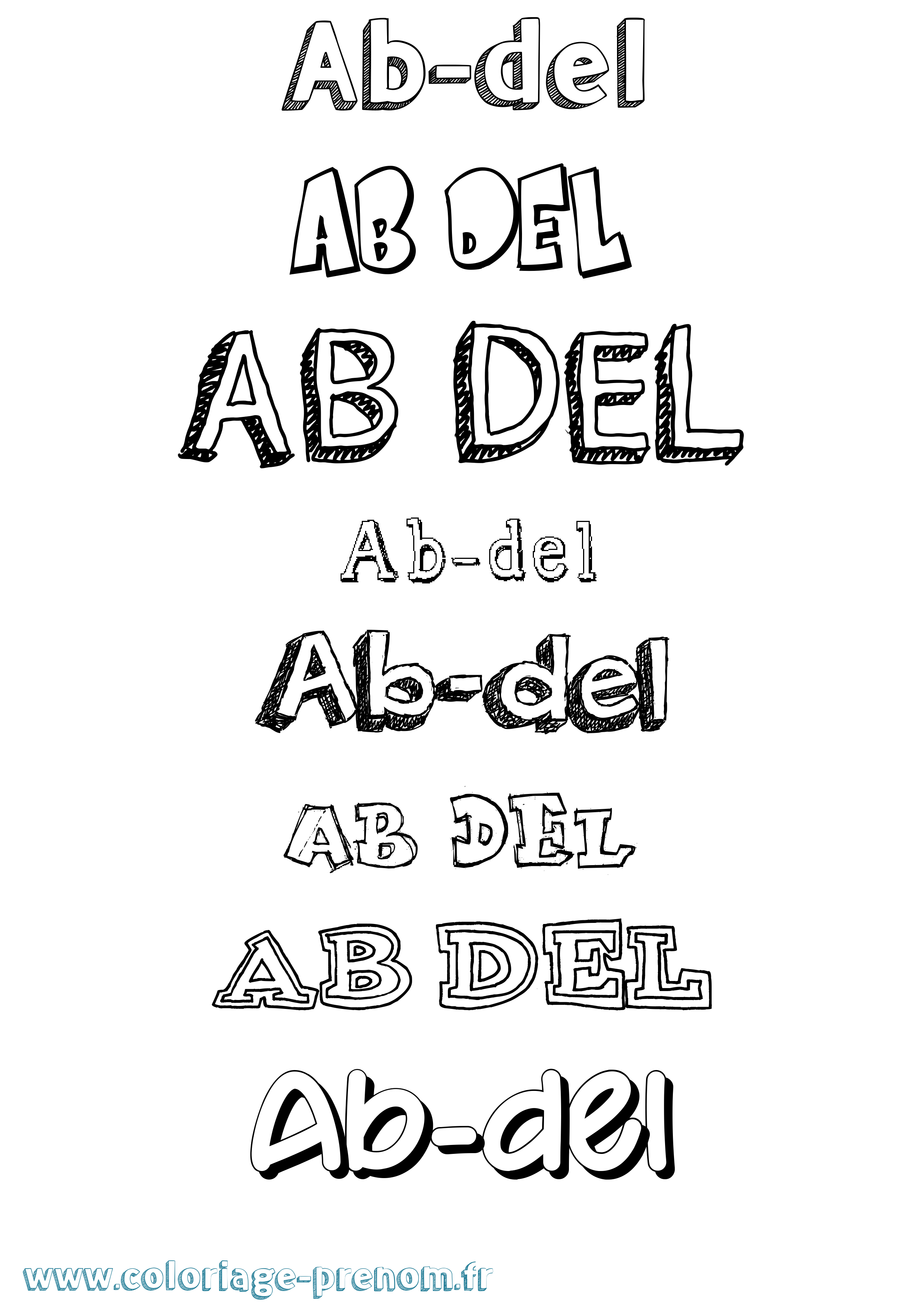Coloriage prénom Ab-Del Dessiné