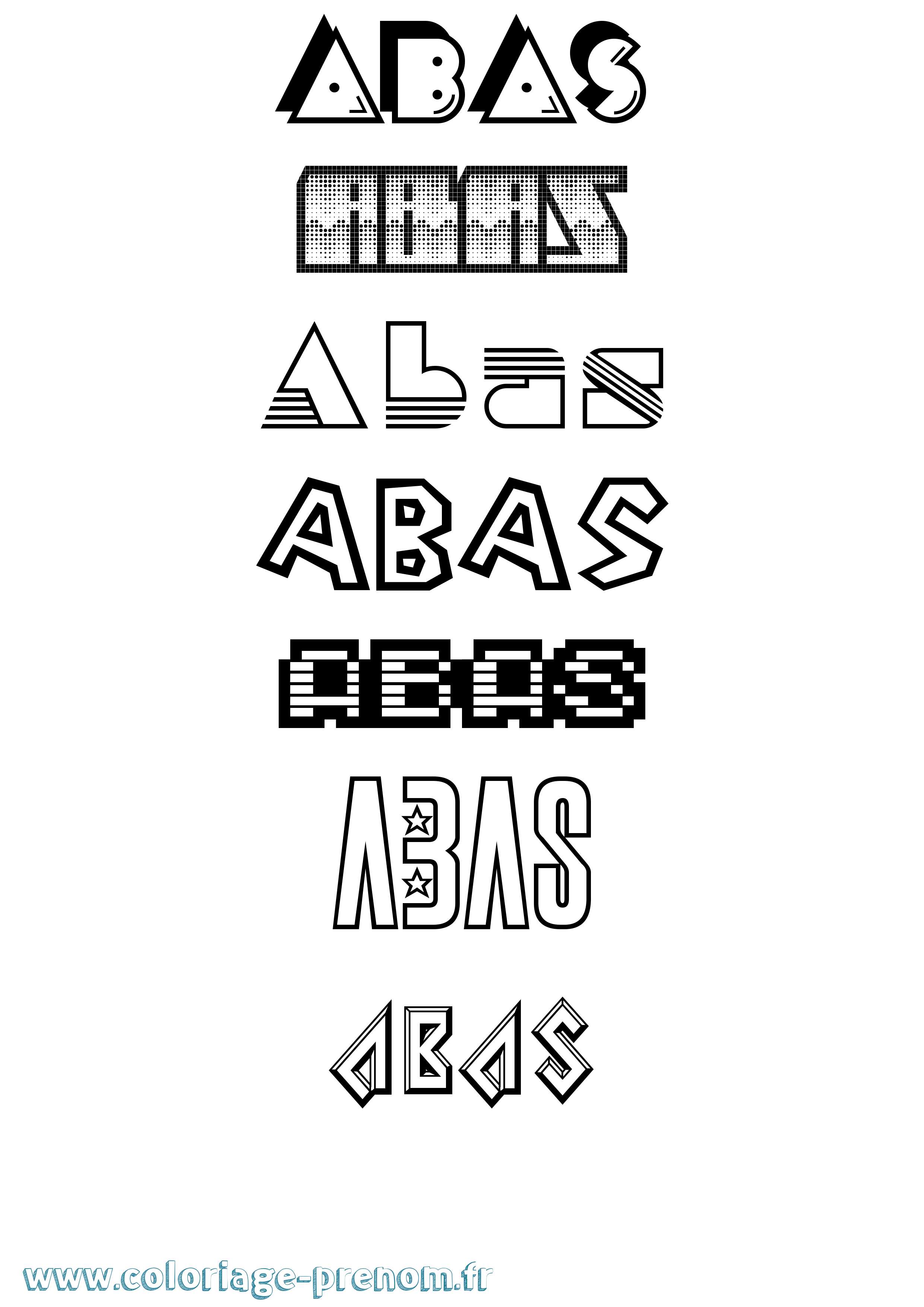 Coloriage prénom Abas