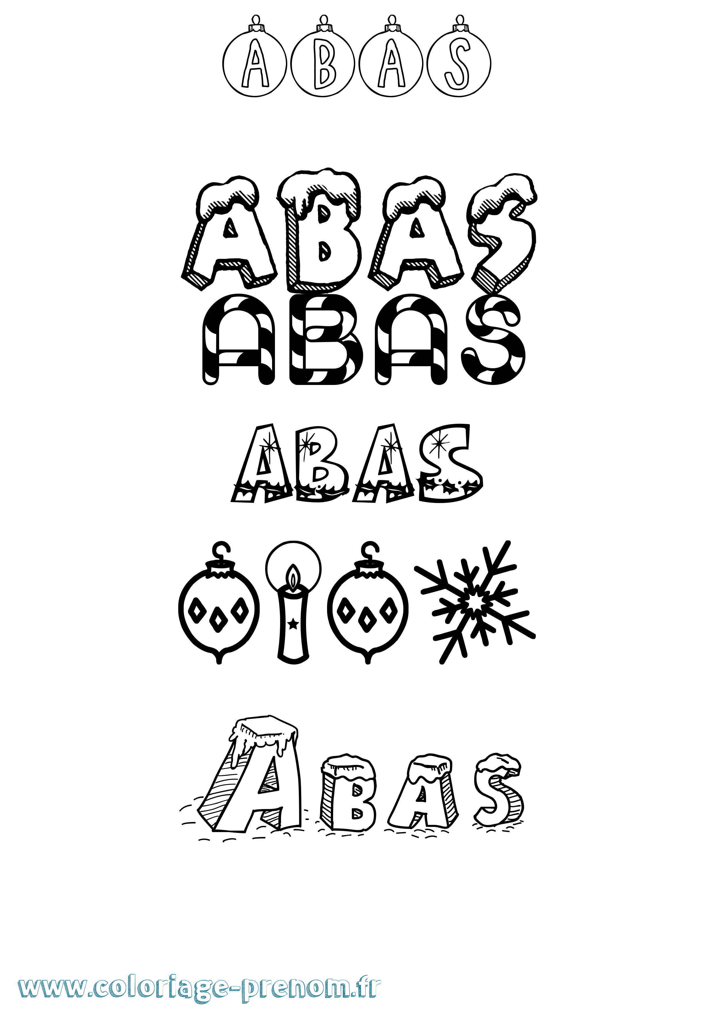 Coloriage prénom Abas