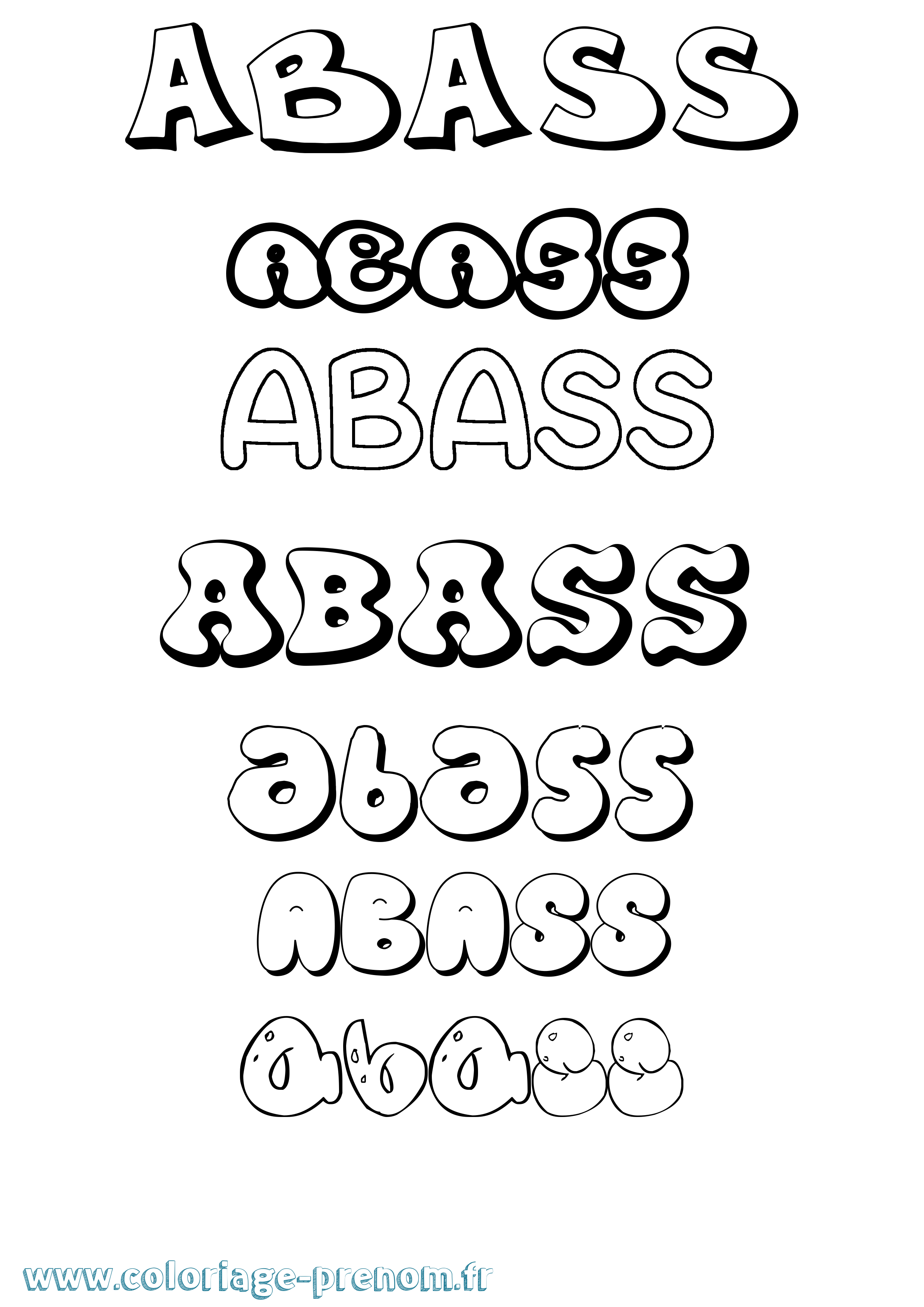 Coloriage Abass Bubble Coloriage prénom Abass Bubble