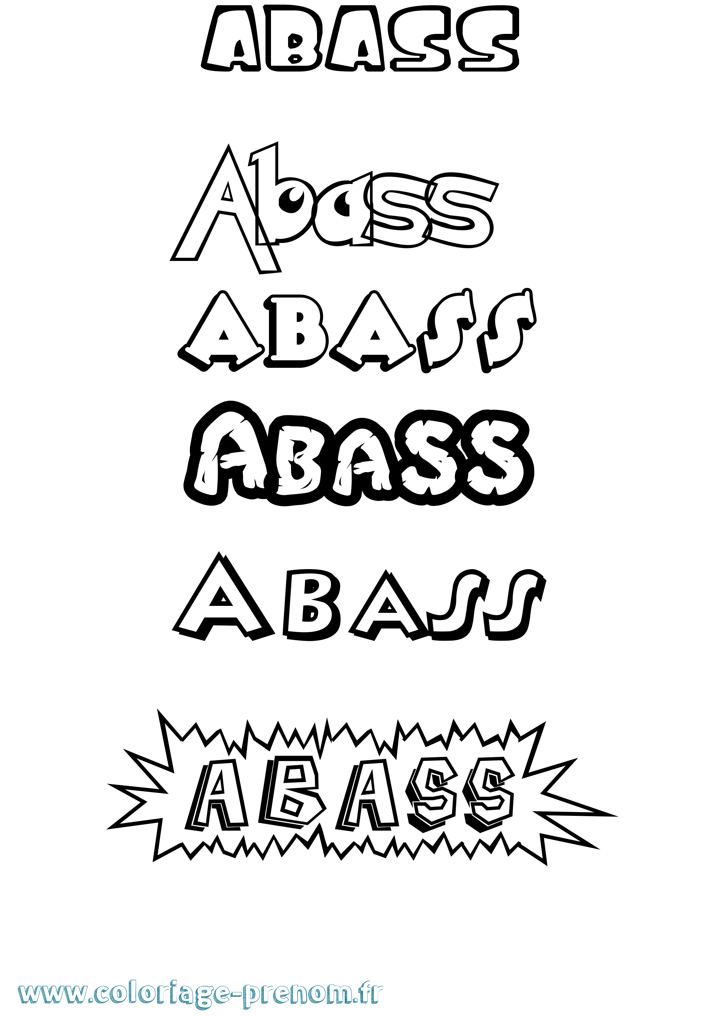 Coloriage Abass Dessin Animé Coloriage prénom Abass Dessin Animé