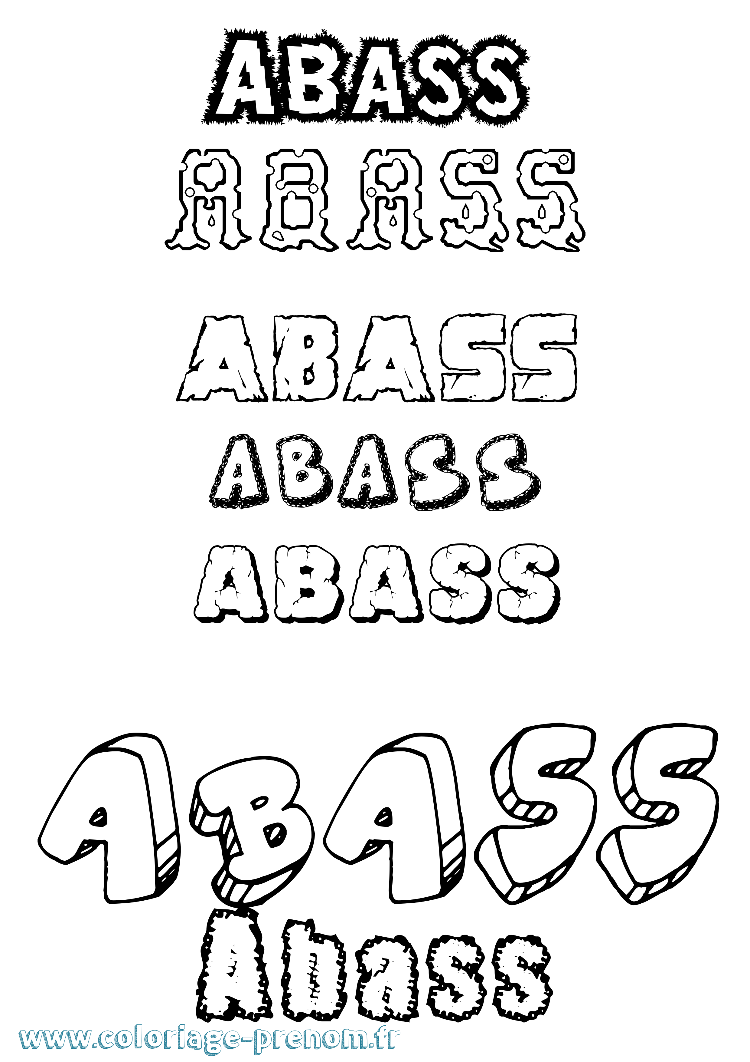 Coloriage Abass Destructuré Coloriage prénom Abass Destructuré