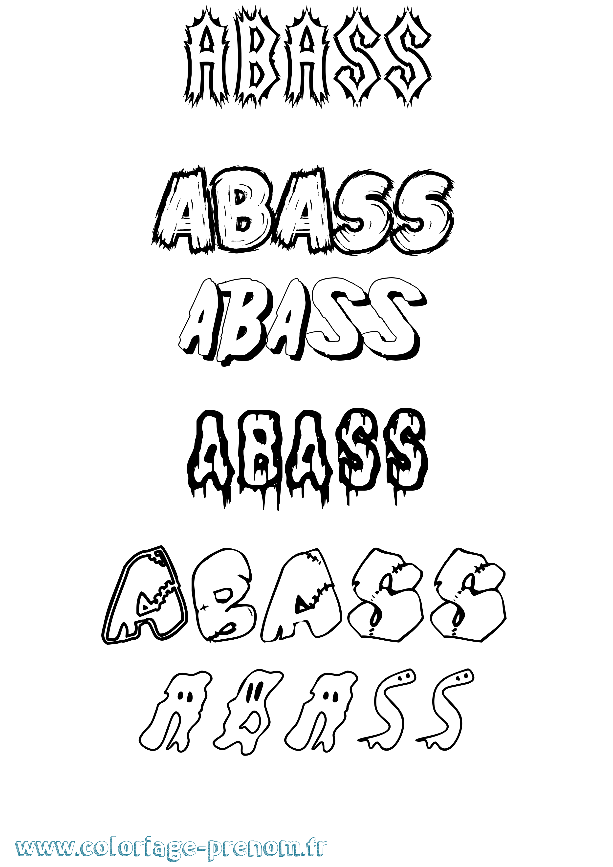 Coloriage prénom Abass Frisson