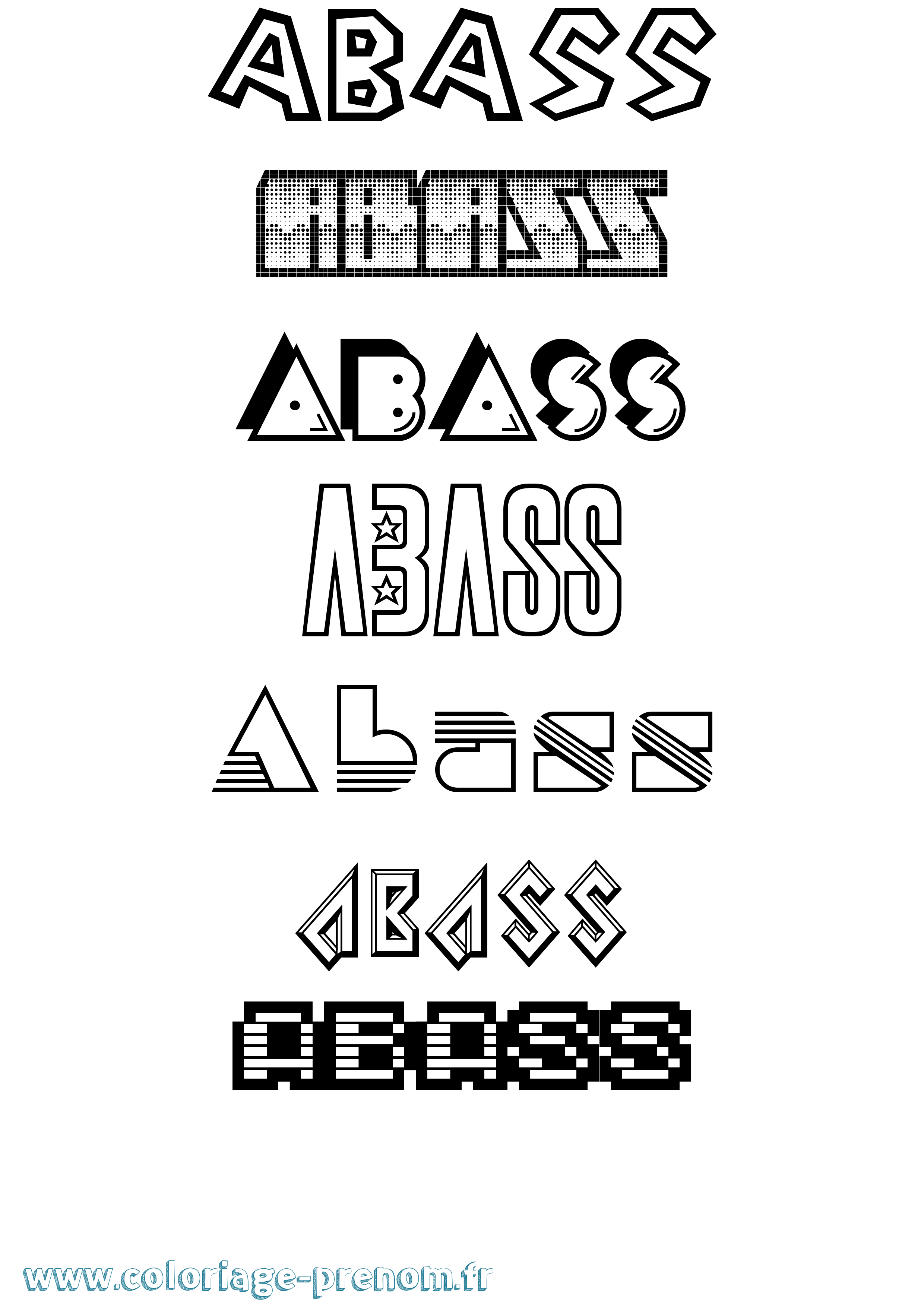Coloriage Abass Jeux Vidéos Coloriage prénom Abass Jeux Vidéos
