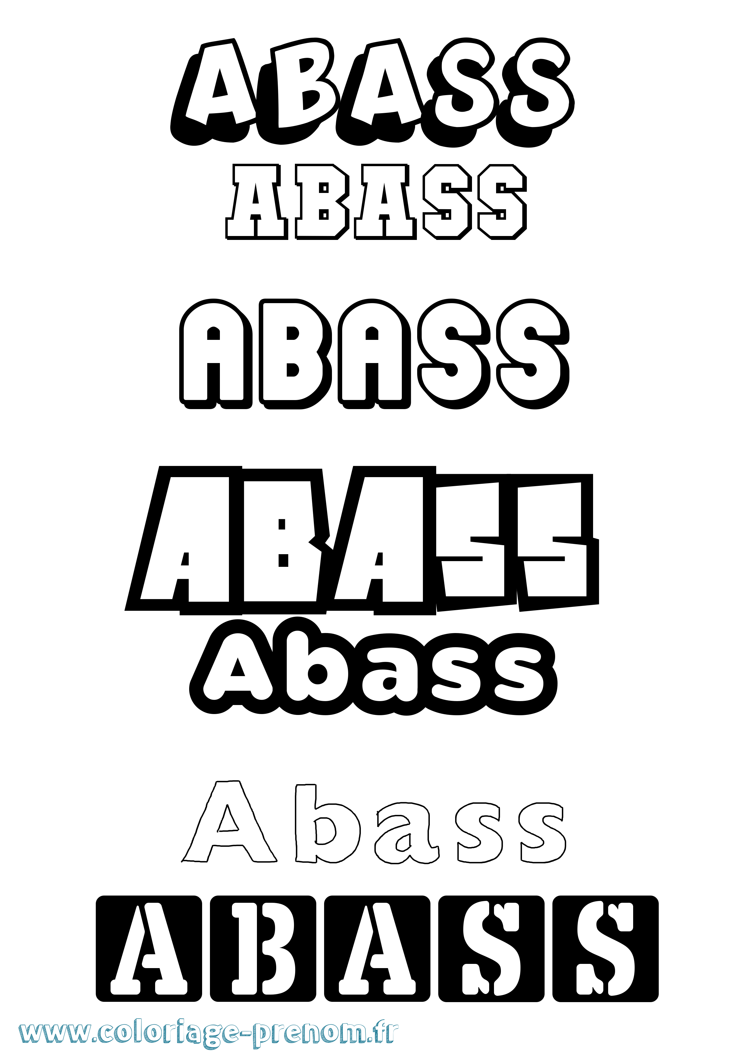Coloriage prénom Abass Simple